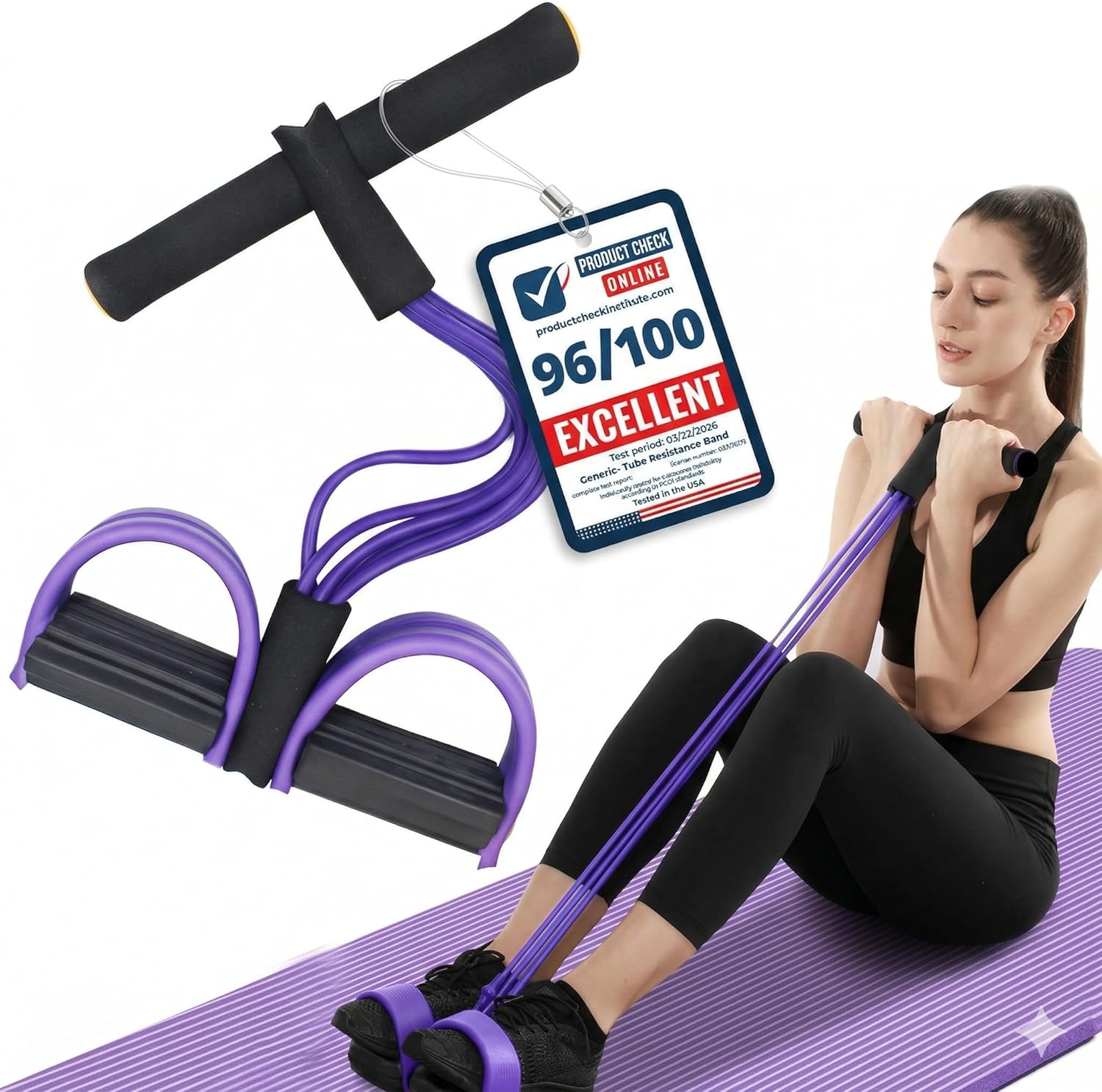 Premium 6 Tube Resistance Band – Powerful, Visible Results with Safe Low-Impact Design | Multifunction Pedal Resistance Band | Home Gym Equipment for Women | 30-Day Support