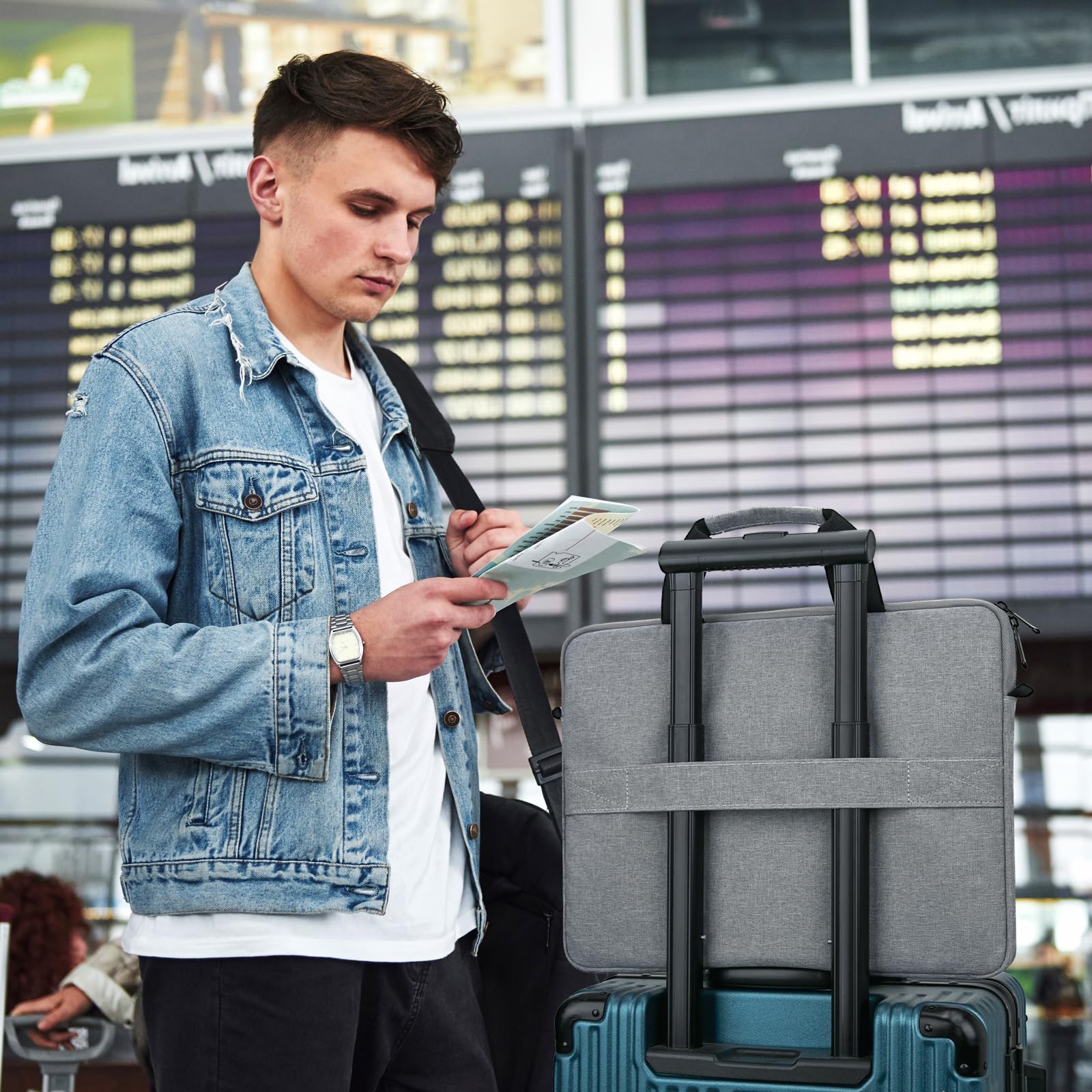 Borsa A Tracolla Ektor Per PC Portatile 25-43 Cm - Custodia In Neoprene Con Tasca Zip - 6