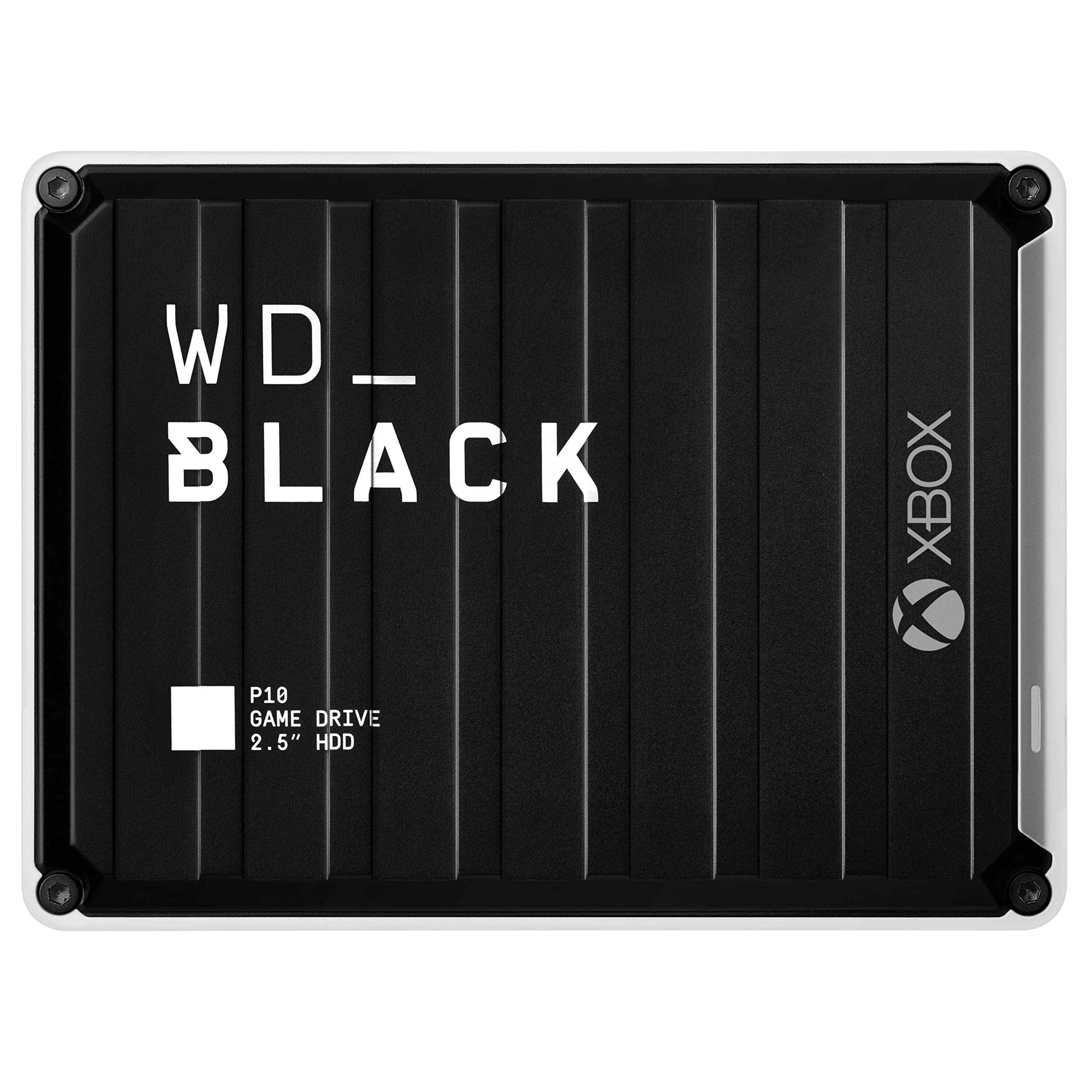 WD_BLACK P10 pour Xbox, 5 To Disque dur Externe Portable, des vitesses allant jusqu'à 130 Mo/s, avec une abonnement d'un mois au Xbox Game Pass, Noir et Blanc