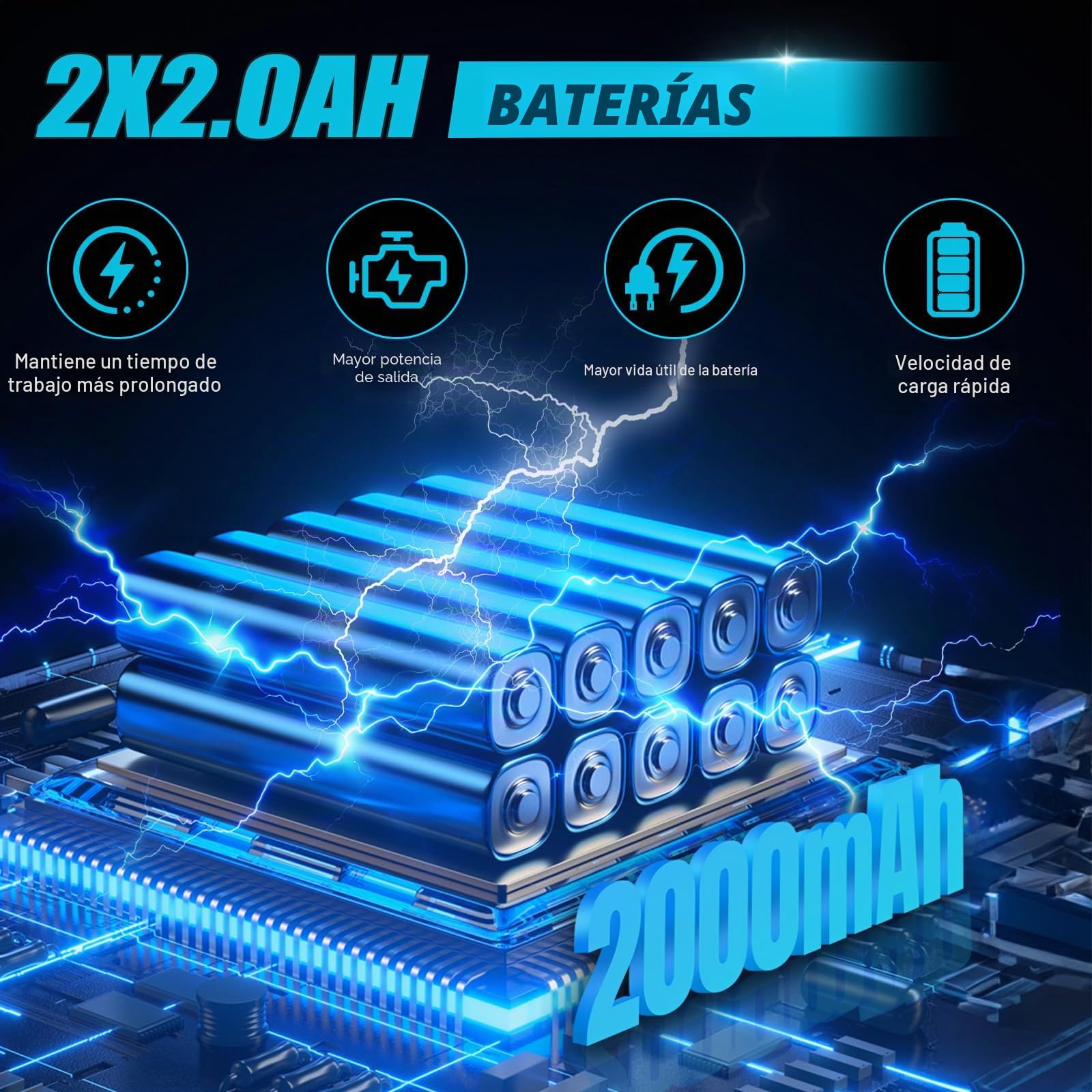 Tijeras de podar con batería de 2 x 2,0 Ah, tijeras de podar eléctricas 2 en 1 con barra de extensión de 2 m, diámetro de corte máximo de 30 mm, pantalla LCD, tijeras telescópicas extensibles hasta