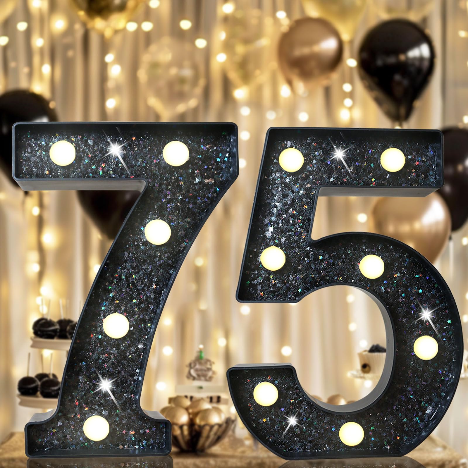 8.8" Decorative LED Light Up Numbers, Marquee Numbers Lights for 7th Birthday Decorations, Lighted Number Sign for Birthday Party Night Lights Wedding Anniversary Home Wall Decor, White Number 7 — view 93