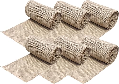 6 rollos de envolturas de arpillera natural para árboles, 4.7 pulgadas x 16.4 pies, envolturas de tela para tronco de árbol, protector de corteza de