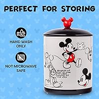 Vista 4 de Silver Buffalo Disney Bocetos Vintage de Mickey Mouse - Tarro de Galletas y Aperitivos de Cerámica (Grande)