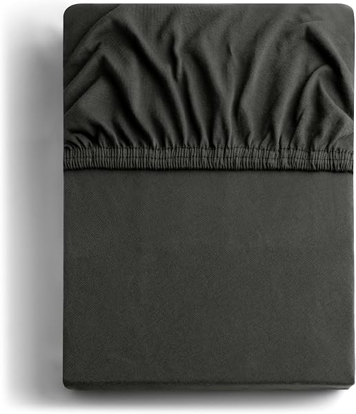 Besuche den DecoKing- DecoKing Spannbettlaken 200x220 220x240 cm 100% gekämmte Baumwolle Anthrazit Grau Spannbetttücher Jersey Boxspringbett Amber 200 x 220 220 x 240 in use