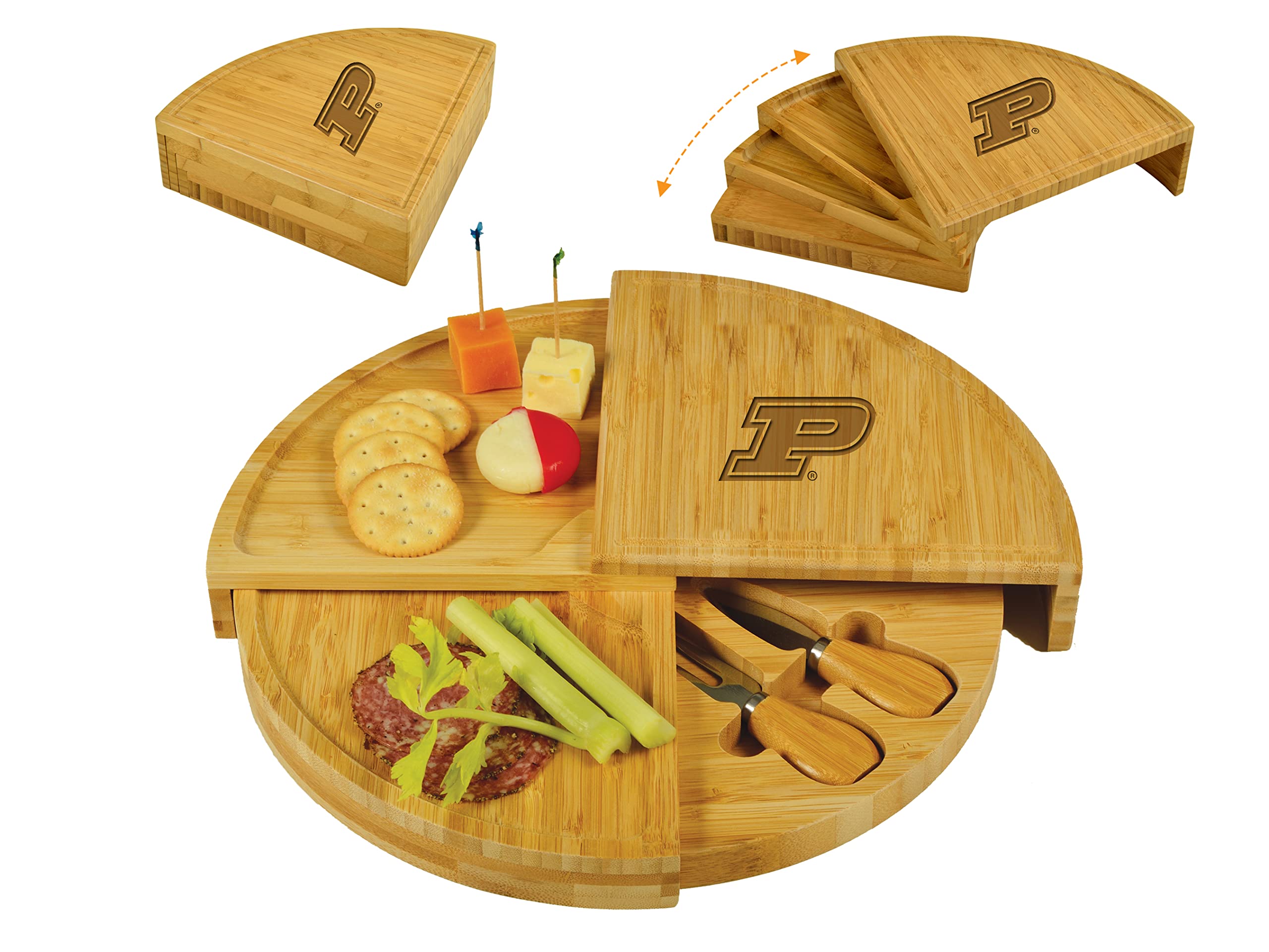 NCAA Purdue Boilermakers Officially Licensed Multi Level Swiveling Patented Cheese Board 14