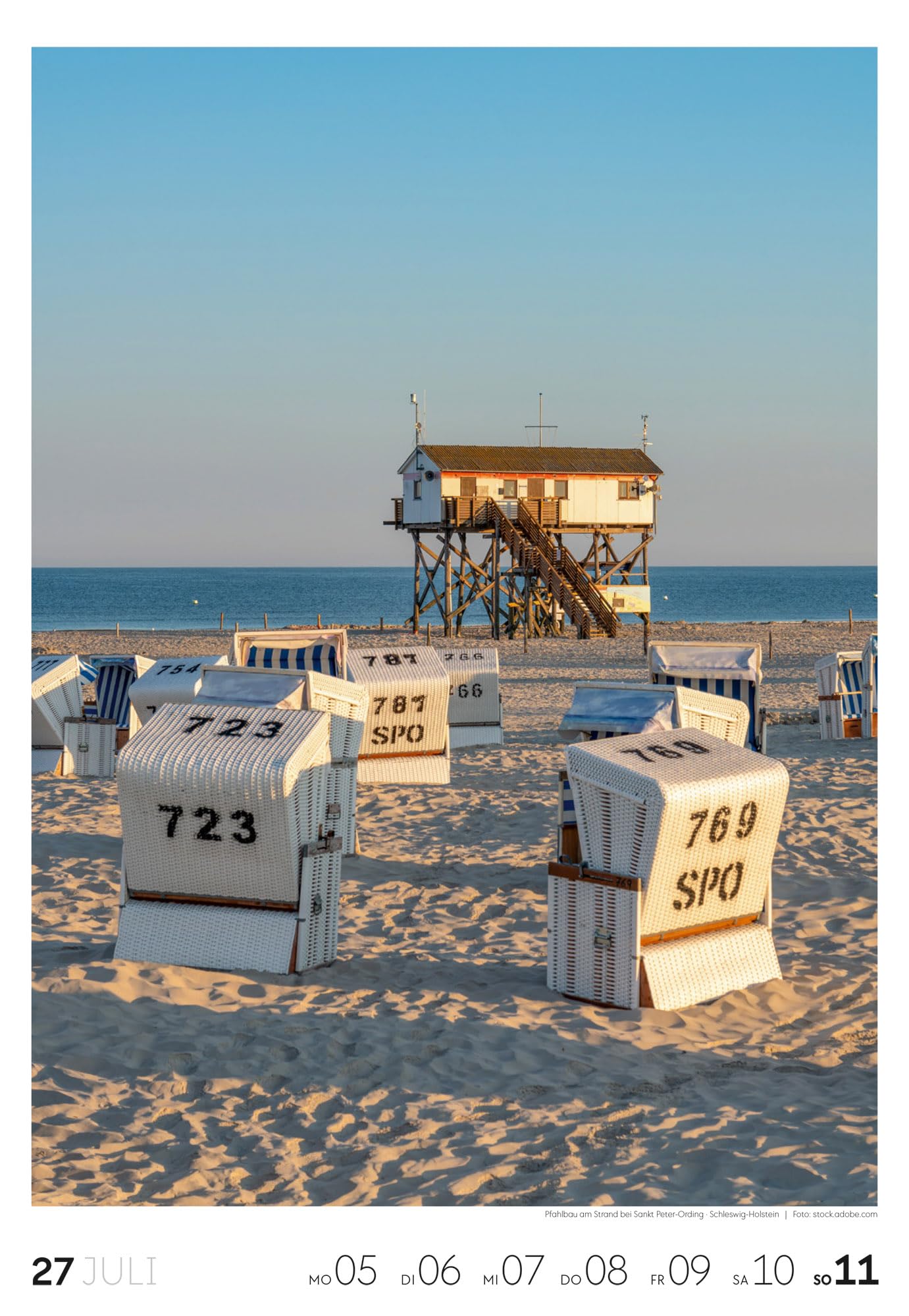 Küste Wochenkalender 2027: Meeres-Kalender mit 53 großformatigen Bildern im Hochformat (29x42 cm) | Strände der Ostsee und Nordsee in Deutschland