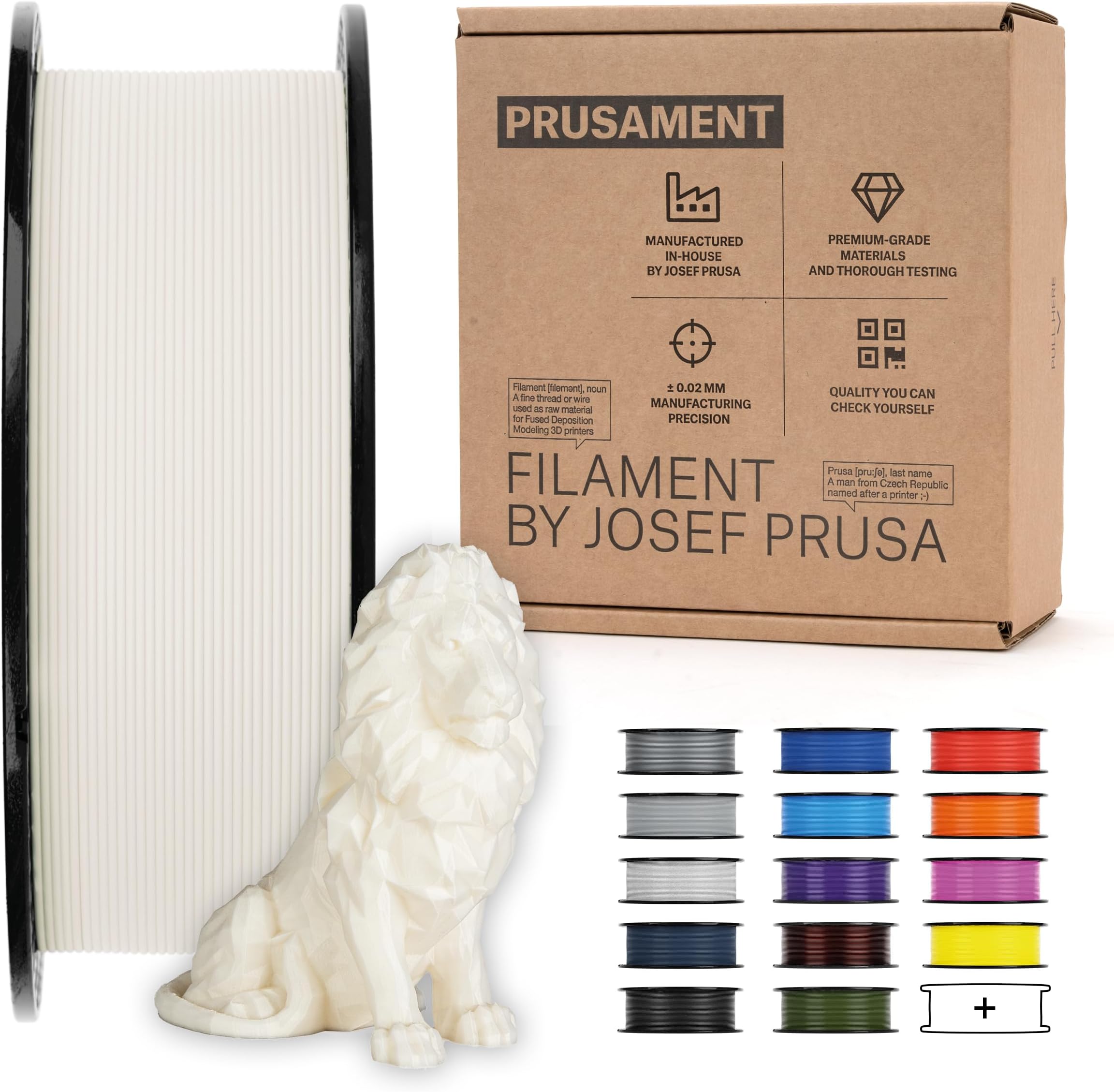 3D Printer Premium Filament PLA Vanilla White 1.75mm - 1kg Spool - High Precision ±0.02 mm - Easy to Print - Low Warping - No Tangling - Ideal for Beginners & Professionals
