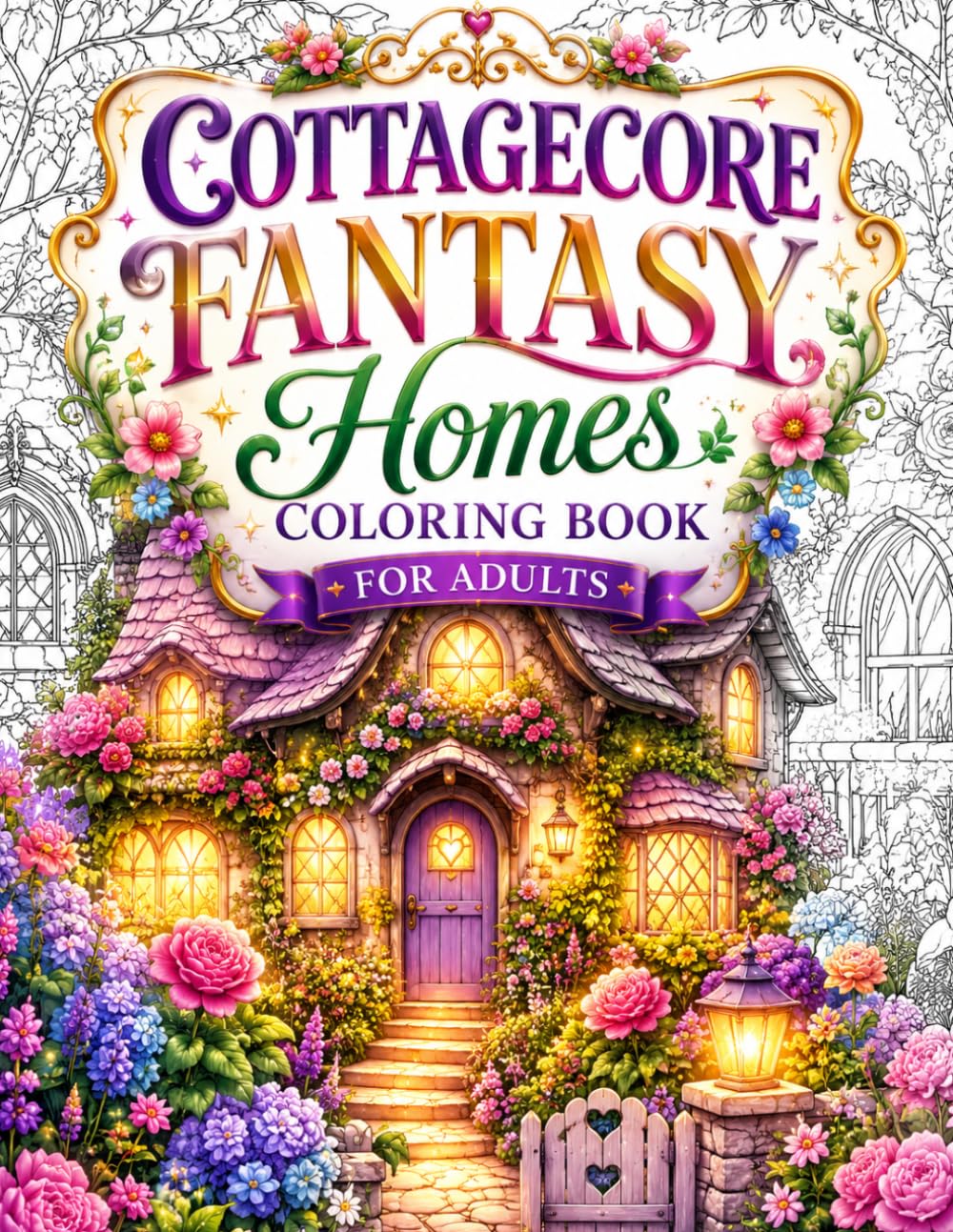 Cottagecore Fantasy Homes Coloring Book for Adults: 50 Cozy Magical Cottages, Enchanted Fairy Houses, Storybook Villages, Woodland Homes and Whimsical ... Relaxation, Mindfulness and Creative Escape