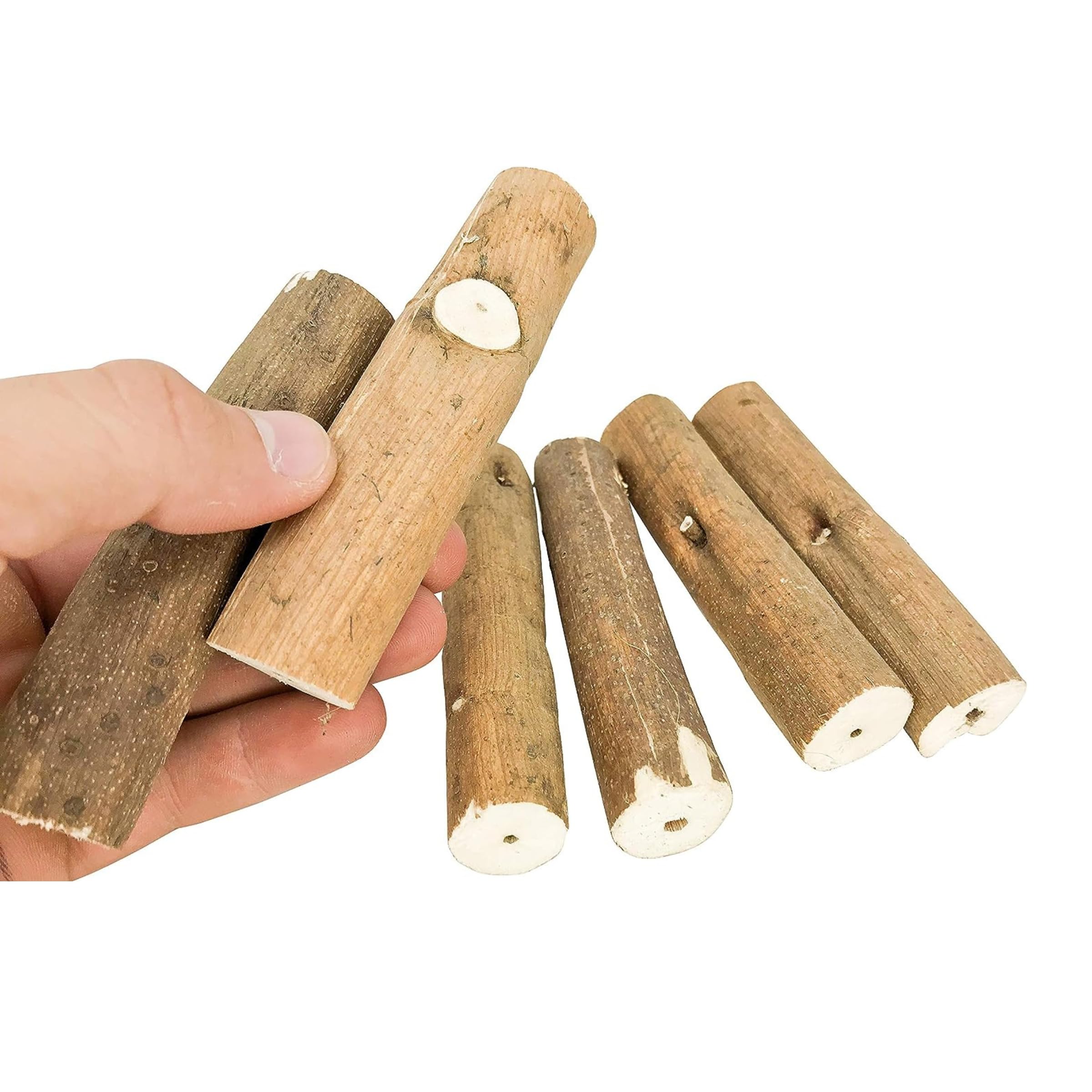 JOYNAGAR 10-Piece Sola Wood Log Chewing Toy for Parrot, Cockateil, Parakeet, Budgie, Conures, Amazon, African Grey, Macaws, Cockatoo, Eclectus and Other| 12 cm Long 3