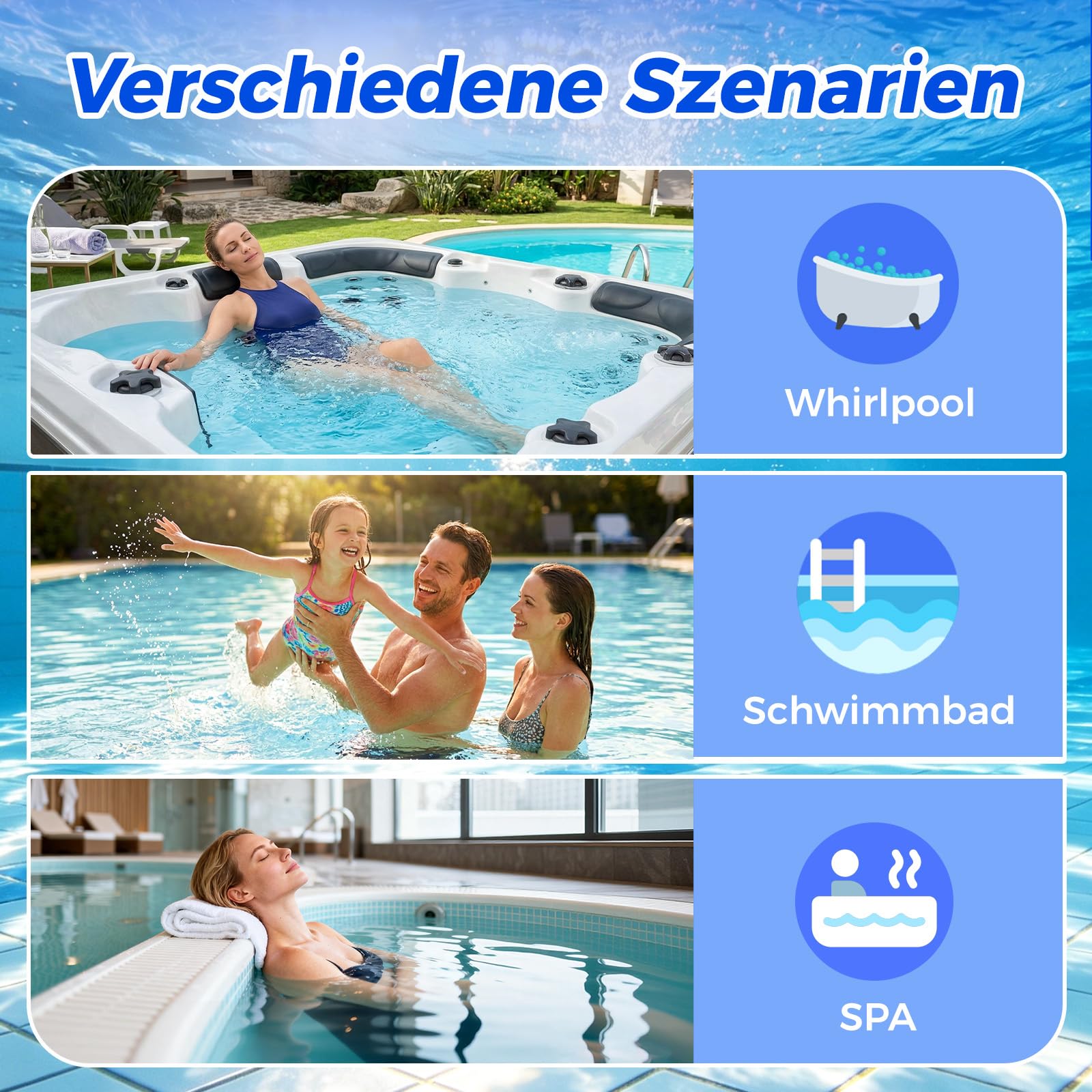7 in 1 Pool Teststreifen, 150 × Teststreifen Pool Hochpräzise für Whirlpool & Spas,Schnelle Pool Wasser Analyse über Brom, Gesamtalkalinität, pH, freies Chlor, Gesamthärte, Cyanursäure und Gesamtchlor
