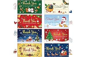 240 Pcs Christmas Thank You Card Bulk