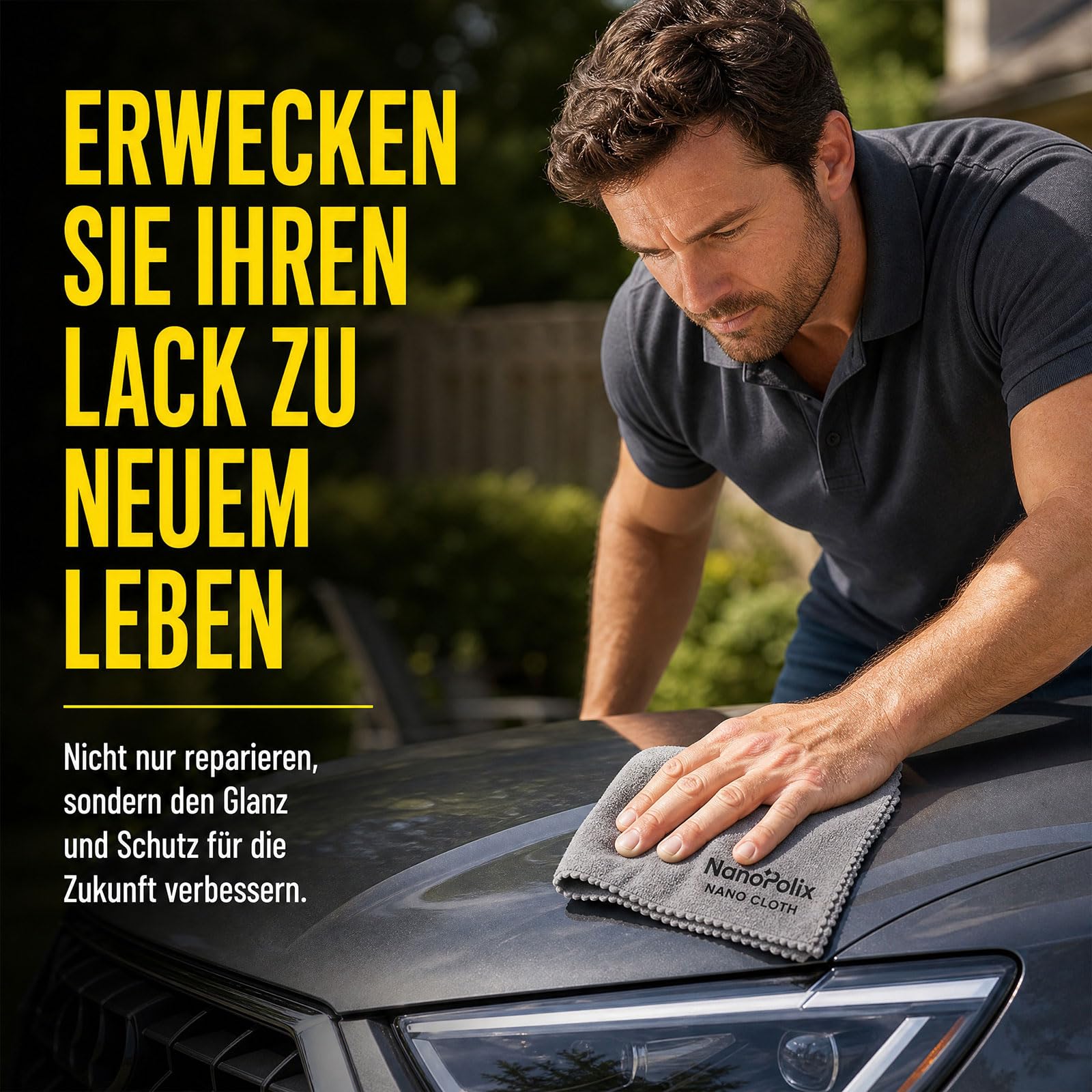 NanoPolix Tuch 2 Stück, Nano Polix Kratzerentferner Tuch, Nanopolix Scratch Remover Auto, Nano Polix Kratzerreparatur, Glanzwiederherstellung und Lackpflege für alle Lackfarben