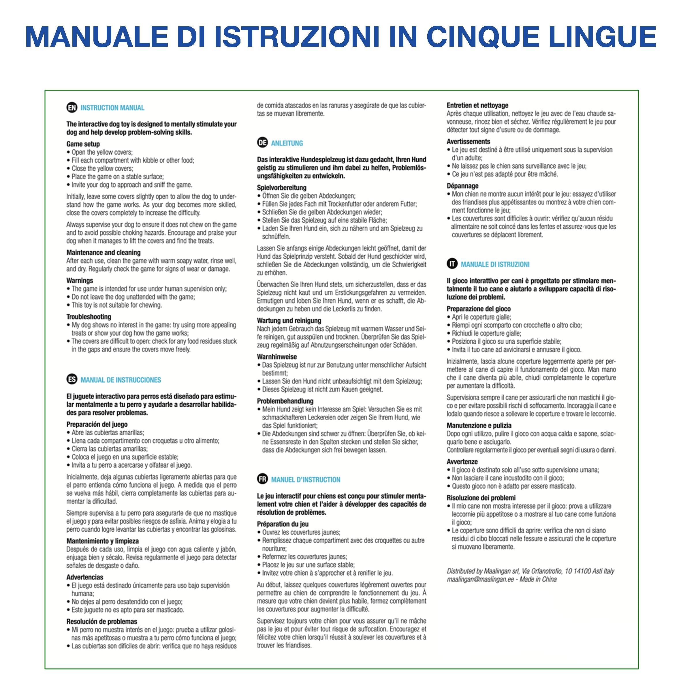 Gioco Interattivo per Cani Cuccioli e Grandi - Stimolazione Mentale, Riduzione della Noia, Miglioramento del Comportamento, Esercizio Fisico - Alimentatore Divertente e Durevole