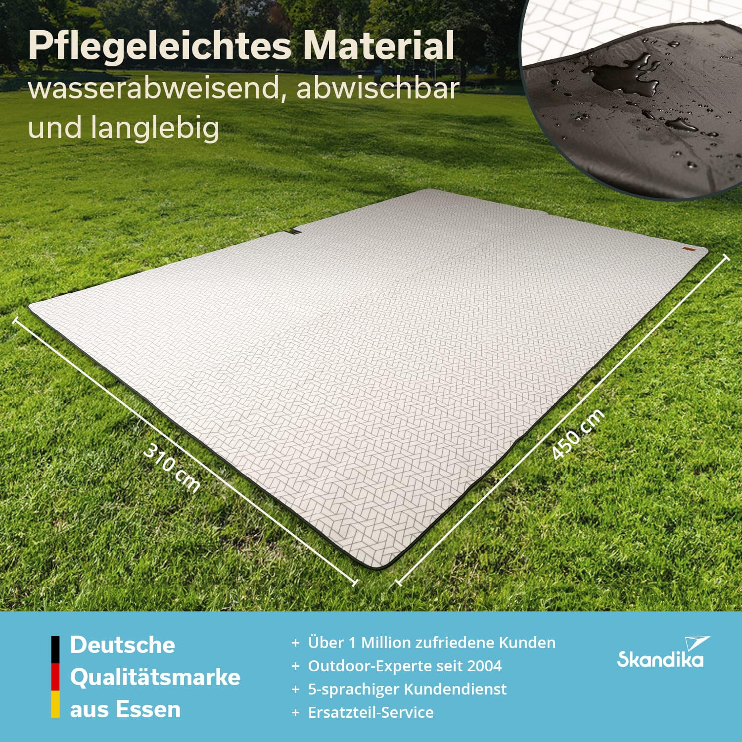 fleece teppich zelt Skandika Zelt-Teppich Lindal 305 × 450 cm | Outdoor mit Softtouch- Fleece, wetterfest & wasserdicht, mit Aufbewahrungstasche apbatch066 Kombination::Grau/Grau Lenkertasche nähen ᐅ Tasche