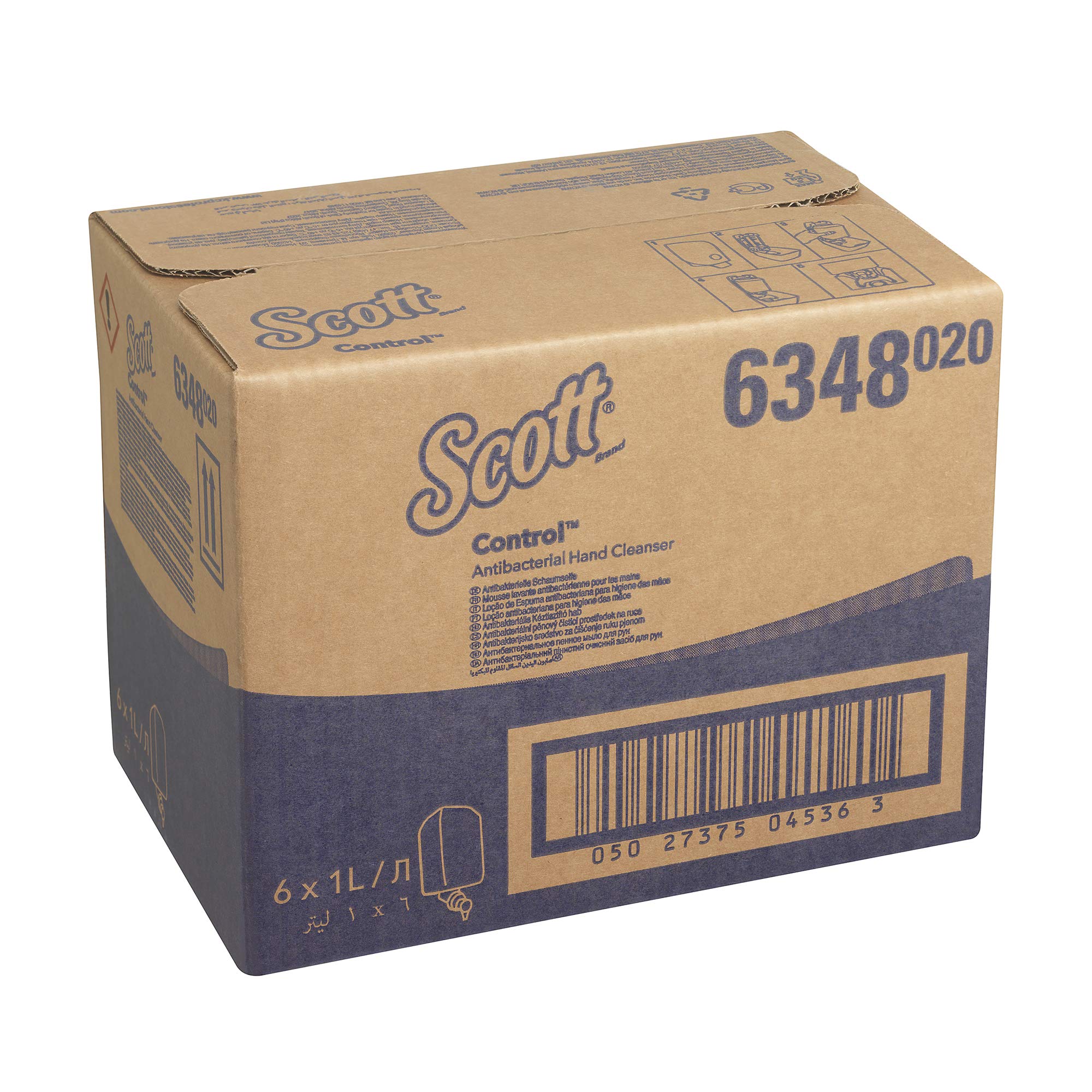 Scott Control antibakterielle Schaum-Seife für häufige Verwendung 6348 – unparfümierte Handseife – 1 x 1 Liter, Kassetten farbloser Handreiniger (insges. 1 l)