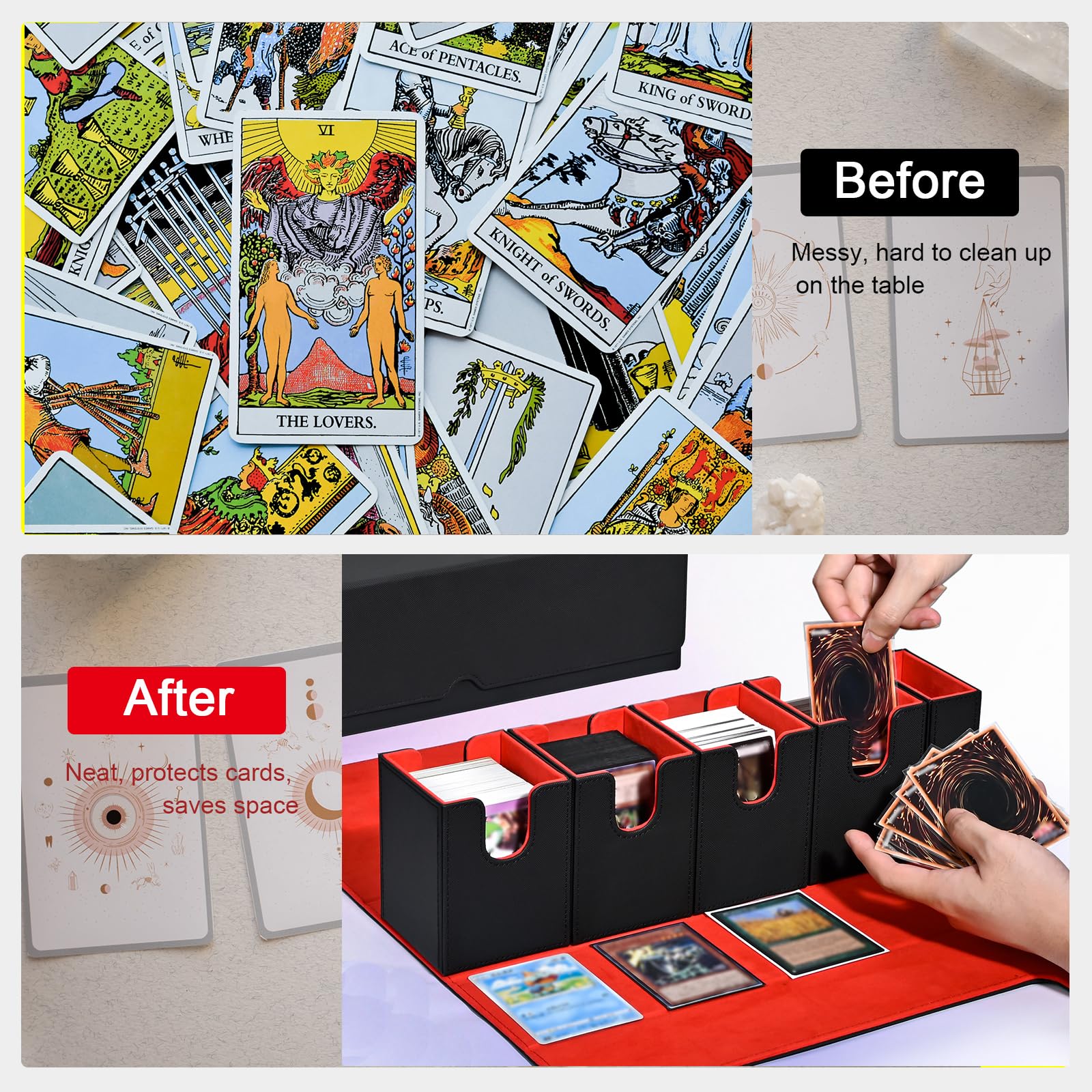 Smgbway Boîte Rangement Cartes Magic/Yugioh - 5 En 1, Magnétique, Capacité 900+ Cartes