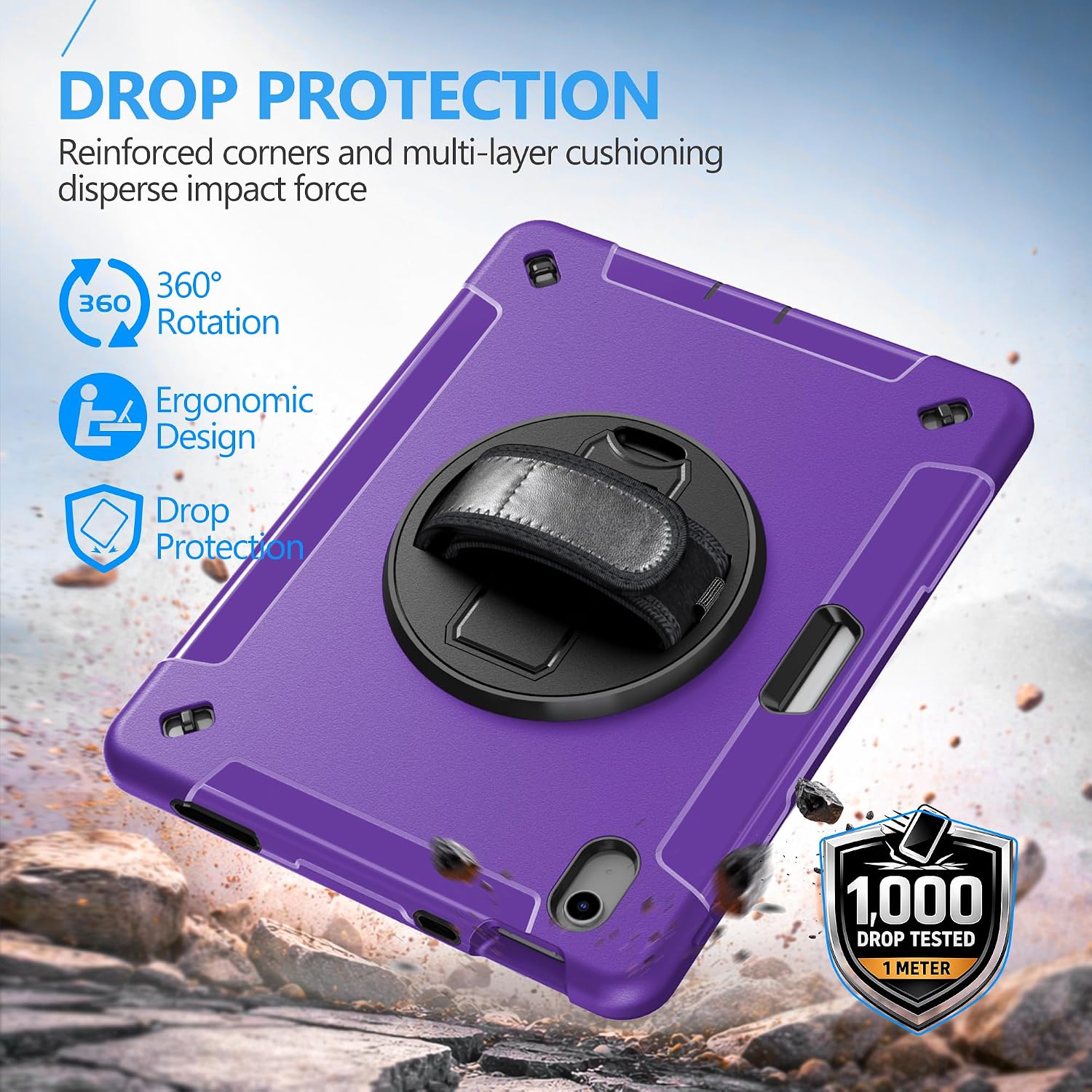Miesherk STOCK for iPad (A16) 11th/10th Generation Case 2025/2022 Purple image 5