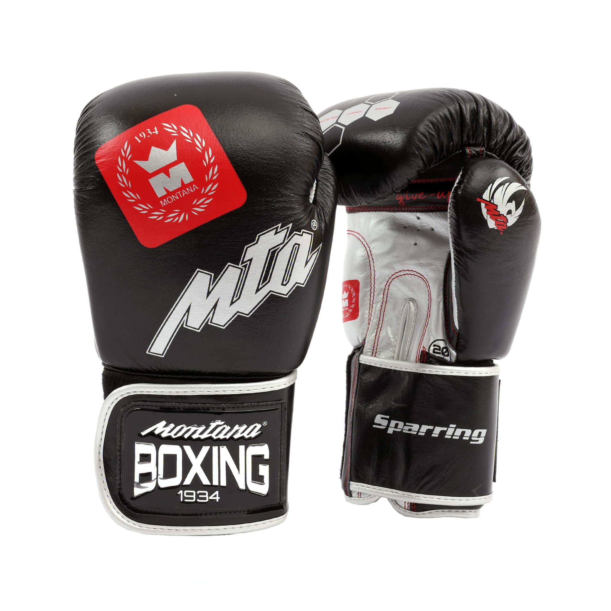 Montana Sparring Gants de Boxe Sparring 16 oz Noir