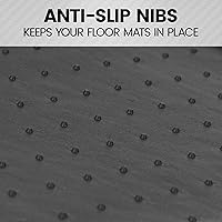 Vista 6 de BDK HybridMat - Alfombrillas de goma y alfombra para automóvil, juego de tapetes para asientos delanteros y traseros de forro interior para coche