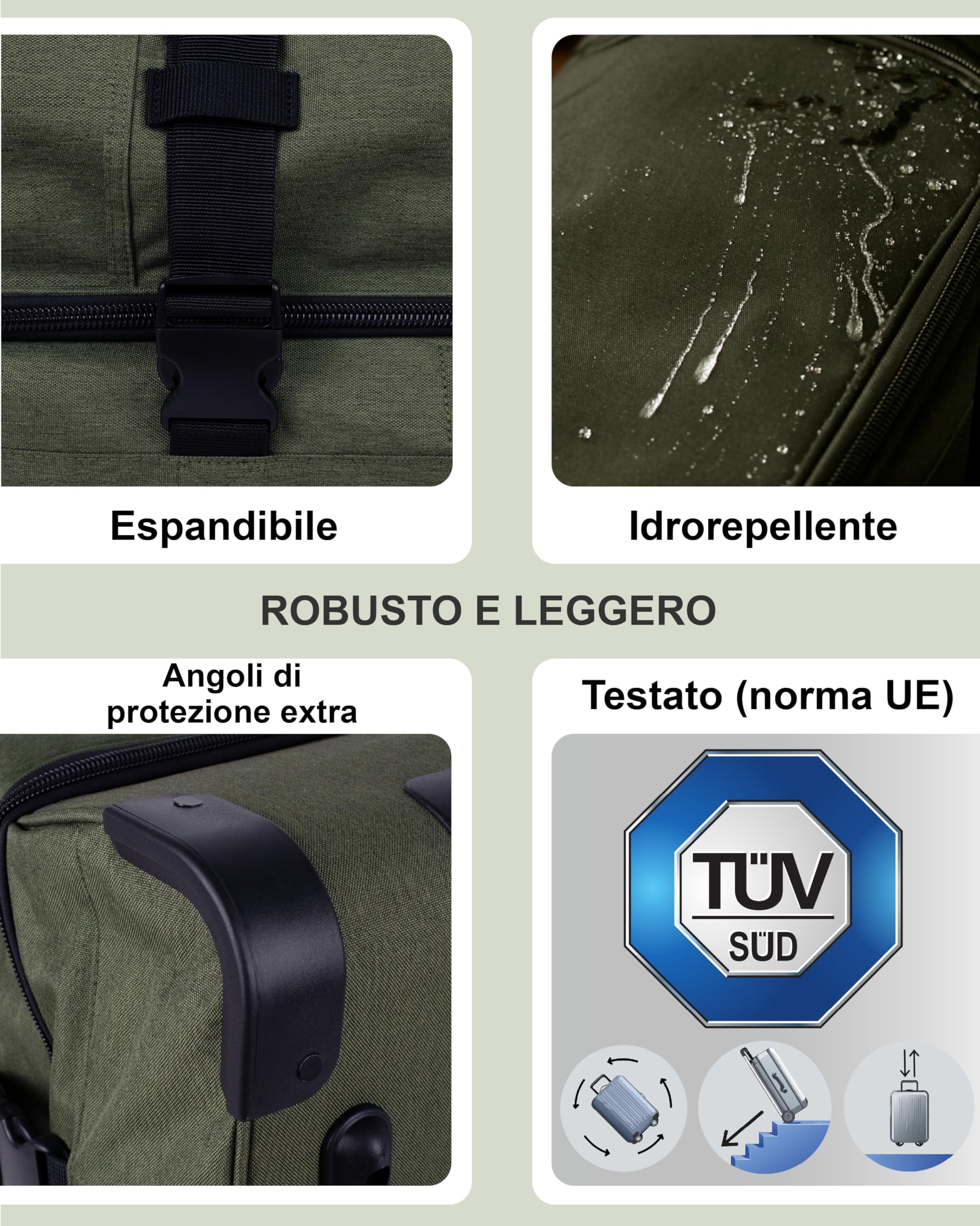 Grande borsa da viaggio con 2 ruote KANE rolling suitcase 80 cm valigia sportiva trolley da viaggio