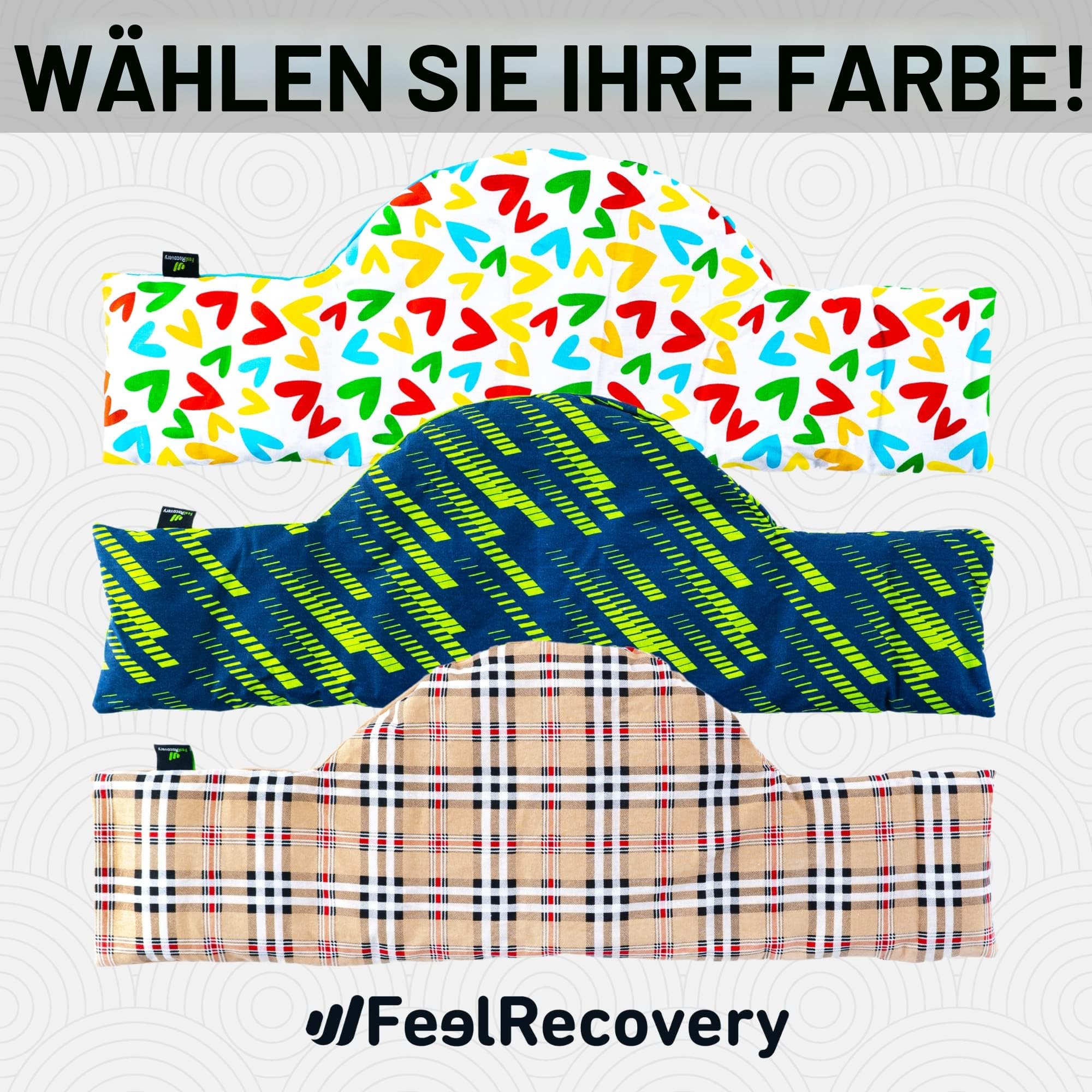 Wärmekissen Nacken & Schulter für Mikrowelle - Körnerkissen Nacken (60x22cm) - Nackenkissen mit Waschbarem Bezug, 100% Baumwolle und Lavendelduft - Wärme-Kältetherapie