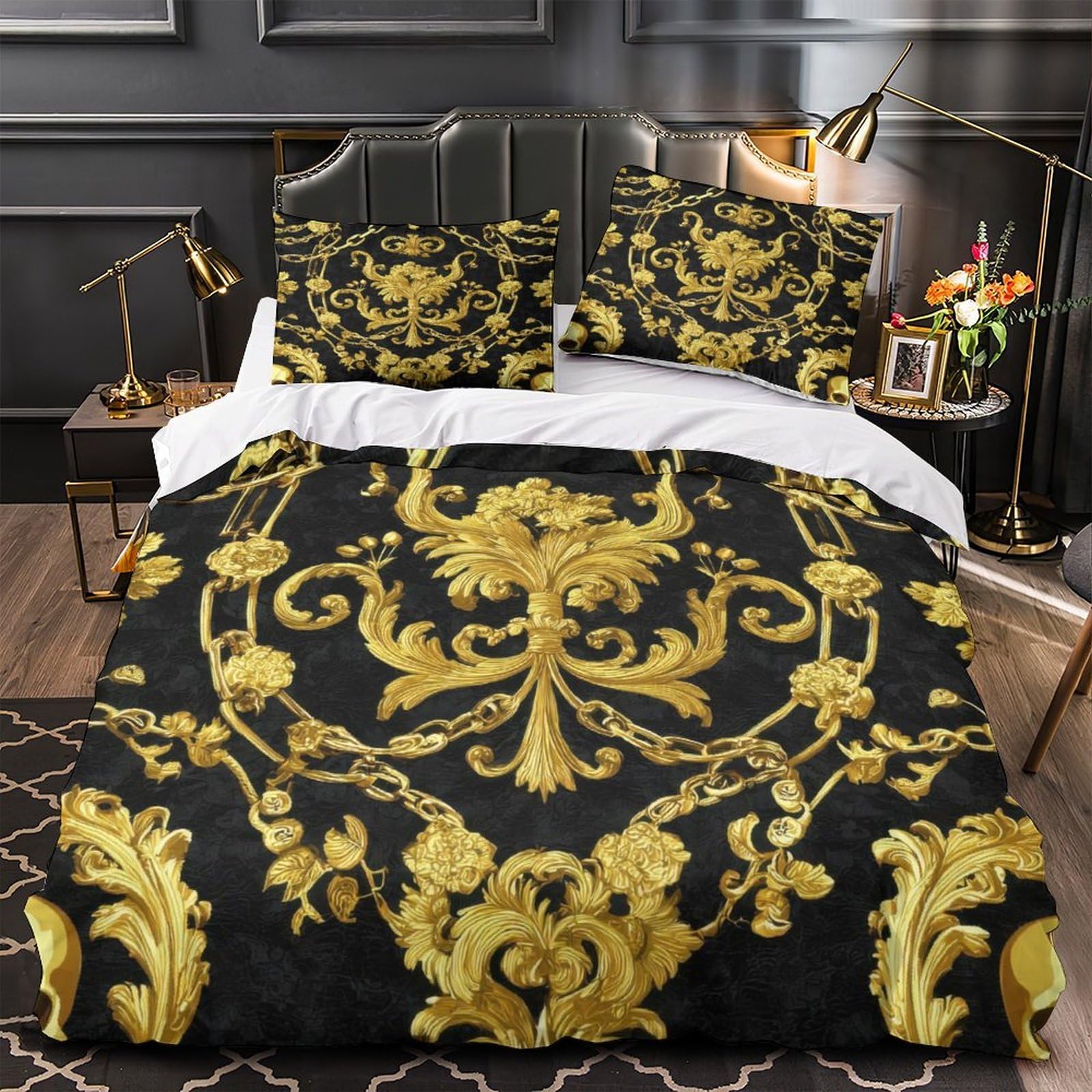 Housse de couette résistante anti-plis pour lit double 200x200