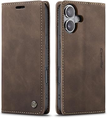 CaseMe for iPhone 17 Wallet Case,Soft PU Leather Flip Case Magnetic Stand Flip Protective Cover Leather Case with ID & Credit Card Slots Holder Case for iPhone-17 Coffee