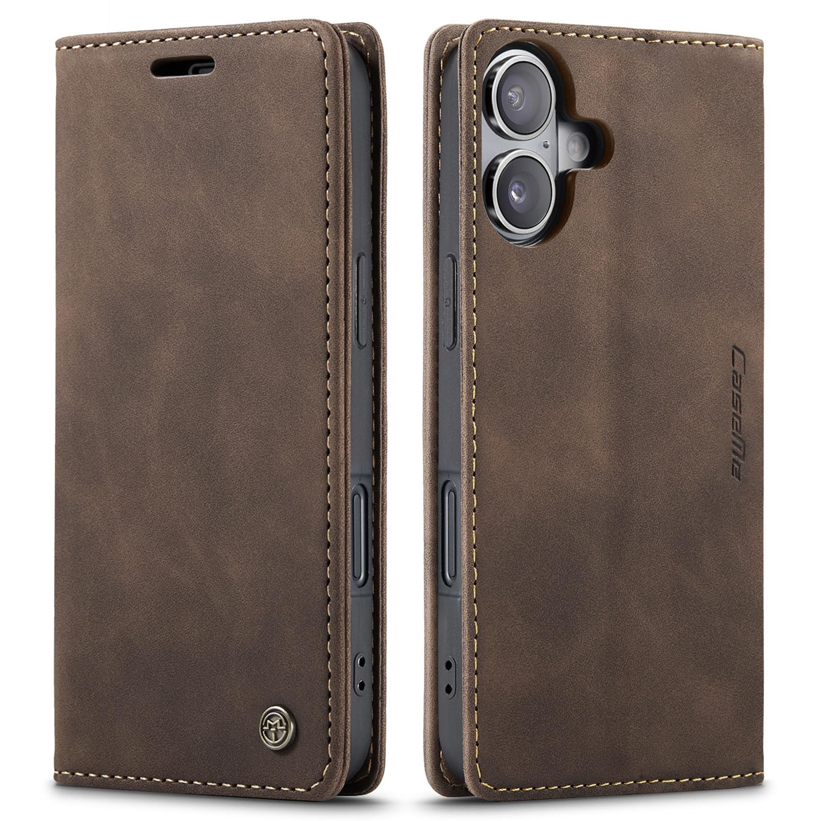 Leder Flip Case Für IPhone 16 Pro – Mit Magnetverschluss, Kartenfach & Standfunktion