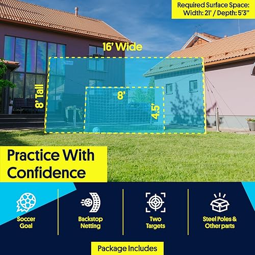 Miniatura 3 de Open Goaaal 3-in-1 Soccer Training Rebounder & Goal Backstop Net - Soccer Goal for Volley, Passing, Solo Training - Outdoor Sports, Backyard Games