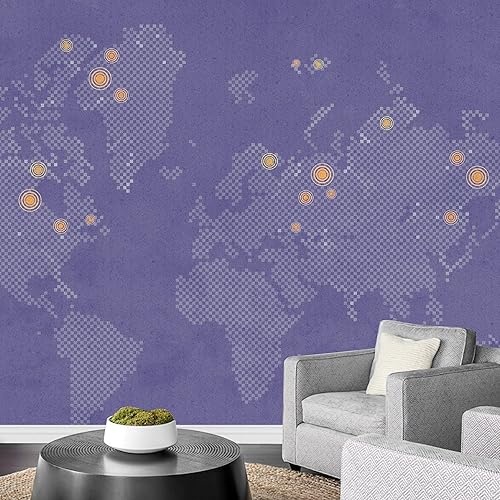 Miniatura 30 de wall26 Adhesivo de pared extraíble/mural de pared vintage, retro, mapa de globo del mundo, ilustraciones internacionales, arte moderno, paisaje