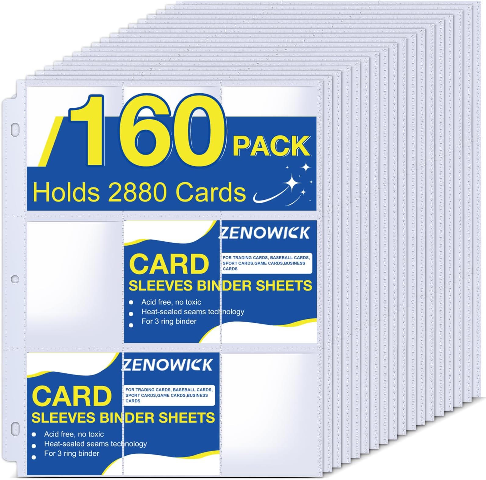 900-Pocket Baseball Card Sleeves  Double-Sided 9-Pocket Pages For 3-Ring  Binders | Fits Pokemon, MTG & More