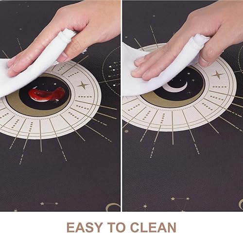 Miniatura 4 de ASPMIZ Tapetes de cocina antifatiga, 2 piezas, color negro, impermeables, antideslizantes, para piso, tapete acolchado de cocina y alfombra,