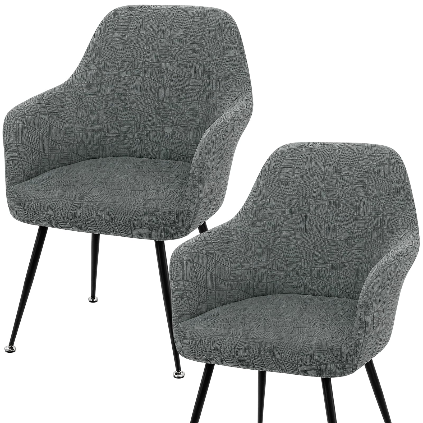 Jacquard Dining Chair Covers Set of 2 Elastic Chair Cover Waterproof