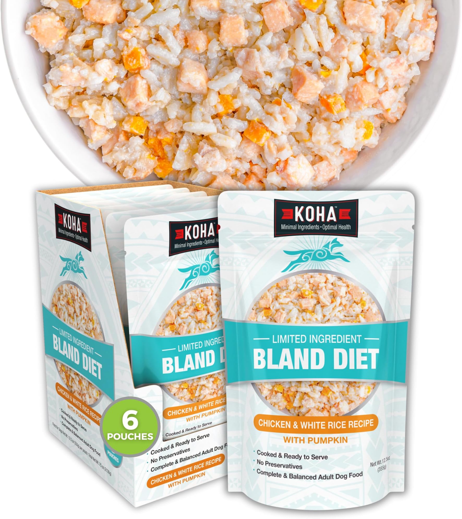Limited Ingredient Bland Diet for Dogs, Chicken and White Rice Sensitive Stomach Wet Dog Food, Sold in Over 5,000 Vet Clinics & Pet Stores, Gentle Easy to Digest Bland Diet Dog Food, Pack of 6