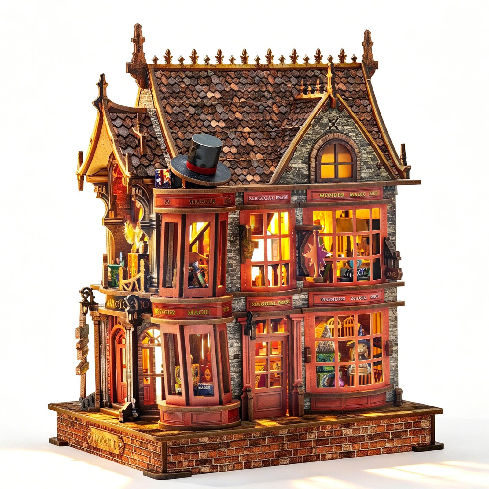 Magic Wonder House 3D Wooden Puzzle for Adults with LED Lights