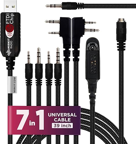 MIRKIT Cable de programaciĂłn FTDI USB Baofeng 7 en 1 compatible con radios JamĂłn Baofeng UV-5R, UV-82, Baofeng BF888S, UV-9R, Baofeng BF-F8HP, MIRKIT Cable de programaciĂłn FTDI USB Baofeng 7 en 1 compatible con radios JamĂłn Baofeng UV-5R, UV-82, Baofeng BF888S, UV-9R, Baofeng BF-F8HP,