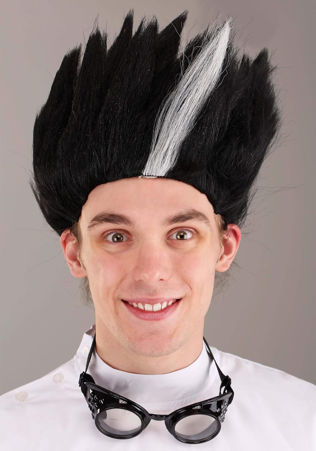 Fun Costumes Adult Mad Scientist Halloween Costume - Evil Scientist Outfit with Jacket, Belt, Goggles, Wig, & Gloves - Image 4