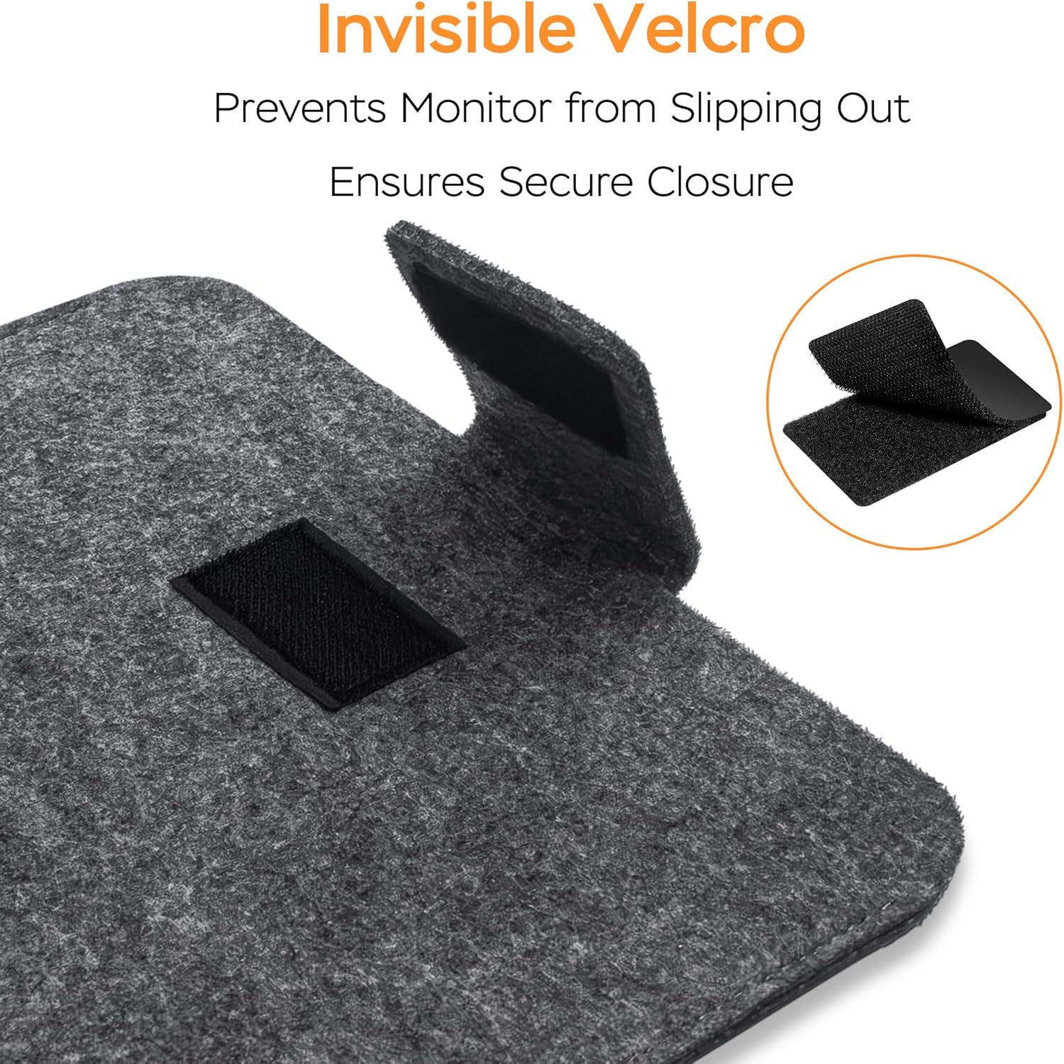 15.6 Inches Portable Monitor Sleeve Case for Sceptre Kado MNN KYY InnoView Yxk ForHelp AYY VisionOwl Yodoit Uperfect ViewSonic, Durable Lightweight Felt Storage Bag, Laptop Screen Extender