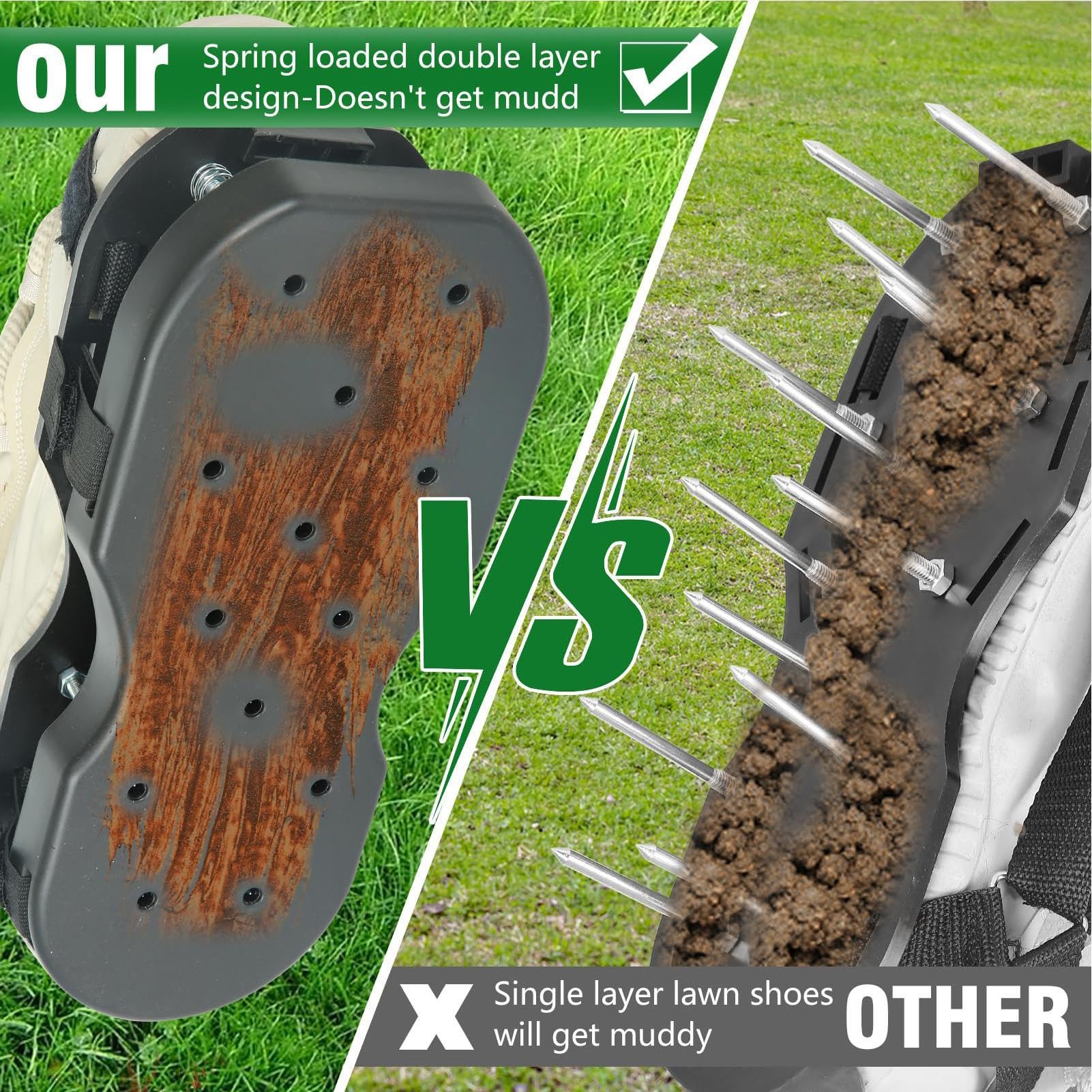Grass Aerator, chaussures d'aération pour pelouse Aérateur de sol avec un