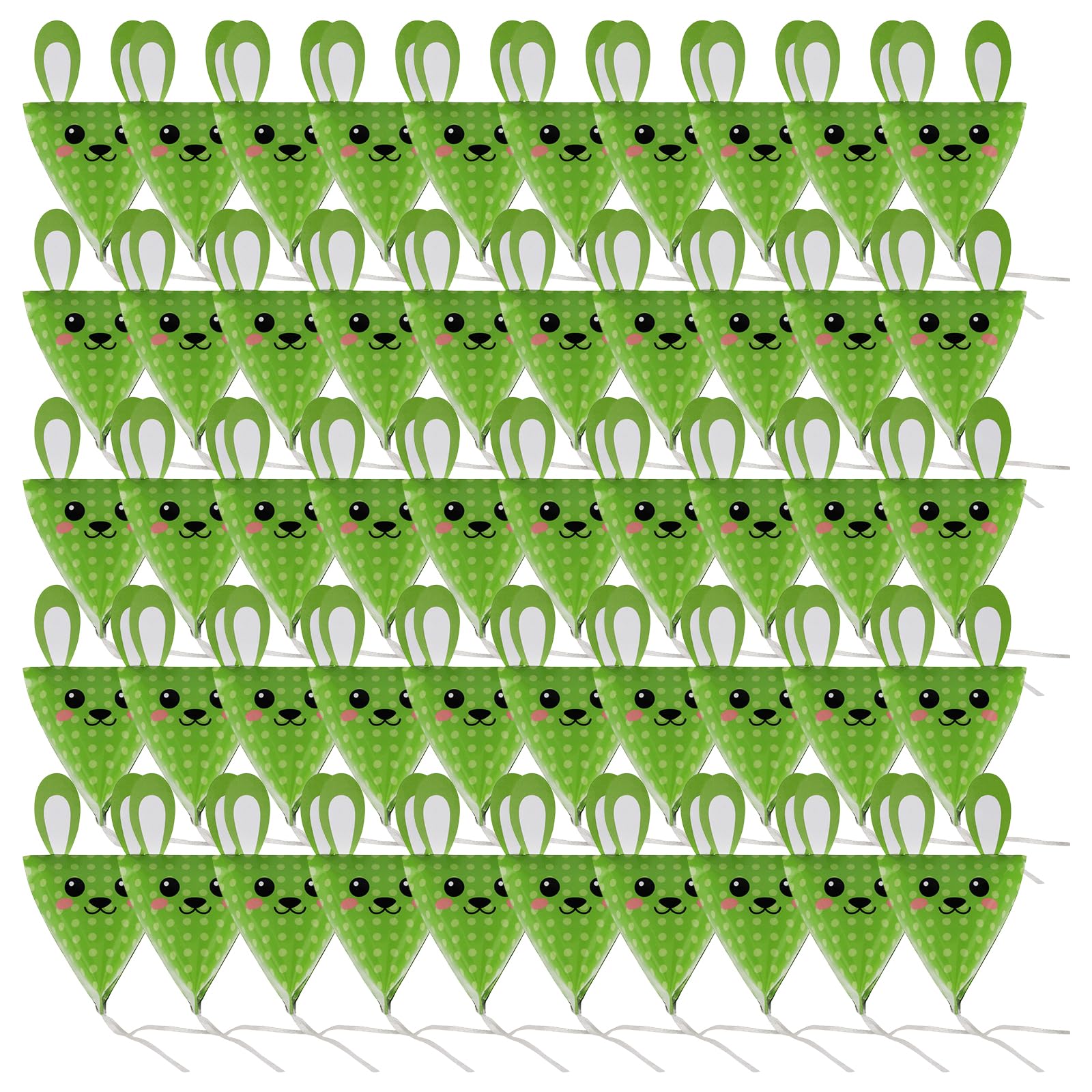 Tsophreniq Green 50Pcs Colorful Cardboard Treat Containers Easters Gift Boxes Rabbits Triangular Shape Party Treats Packaging Holders Rabbits Designs Packaging