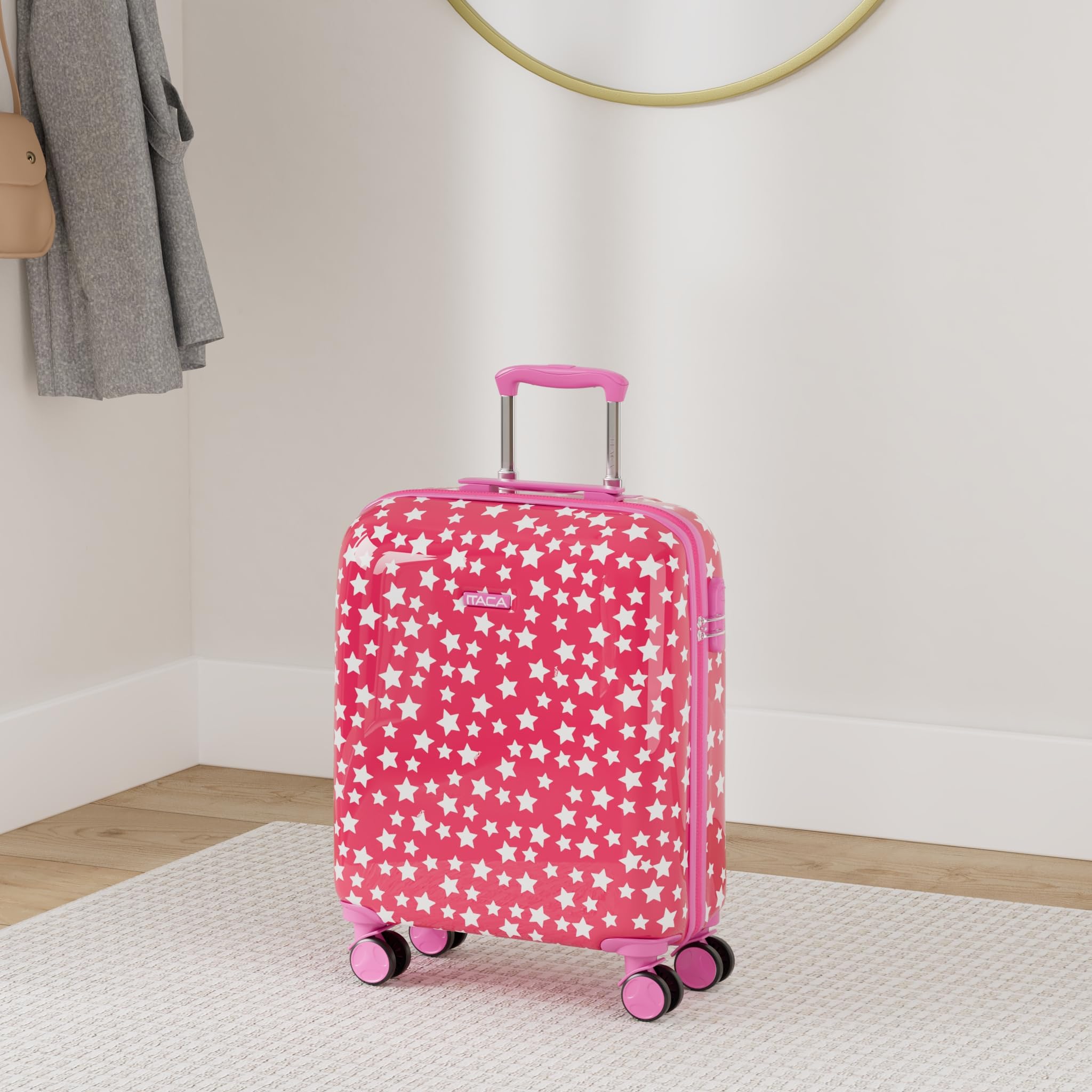 ITACA - Trolley Valigia Bambino Da Viaggio, Bagaglio A Mano 55x40x20, Per Bambini e Bambine. Trolley Bambino da Viaggio, Fucsia
