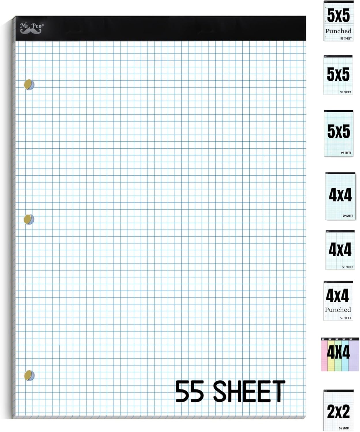 Mr. Pen Engineering Paper Pad, Graph Paper, 5x5 (5 Squares per inch