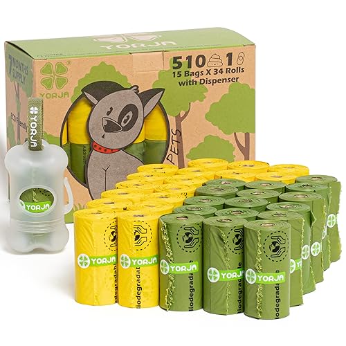 Immagine del prodotto YORJA Sacchetti igienici per cane,510 unità con dispenser per escrementi di cane,extra spessi,forti e prova di perdite,biodegradabili
