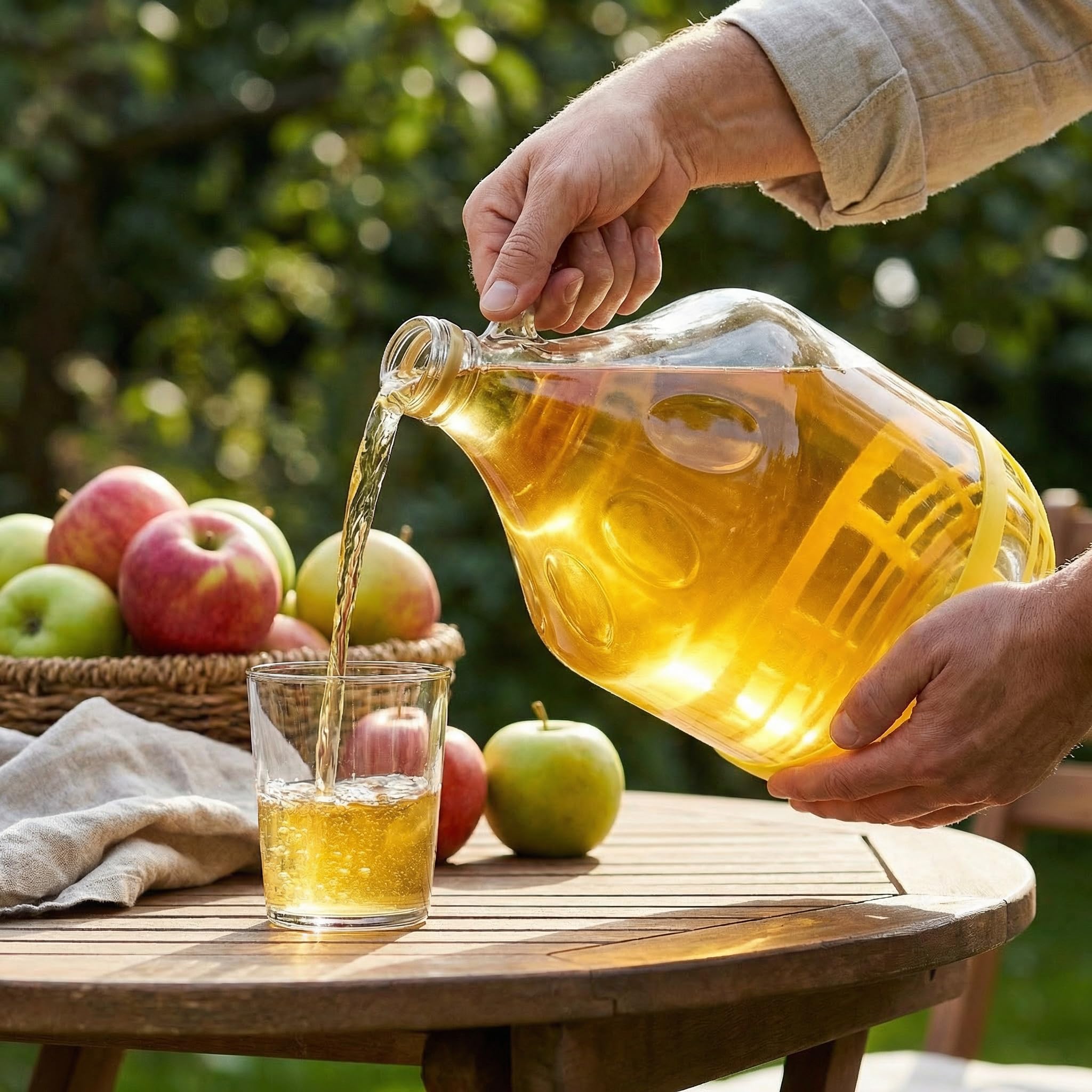 lilawelt24 6 x 5L Glasballon (Gallone) mit Schutzkorb, Schraubverschluss & Henkel - Glasflasche für Wein, Gärung & Saft - EU-Qualität