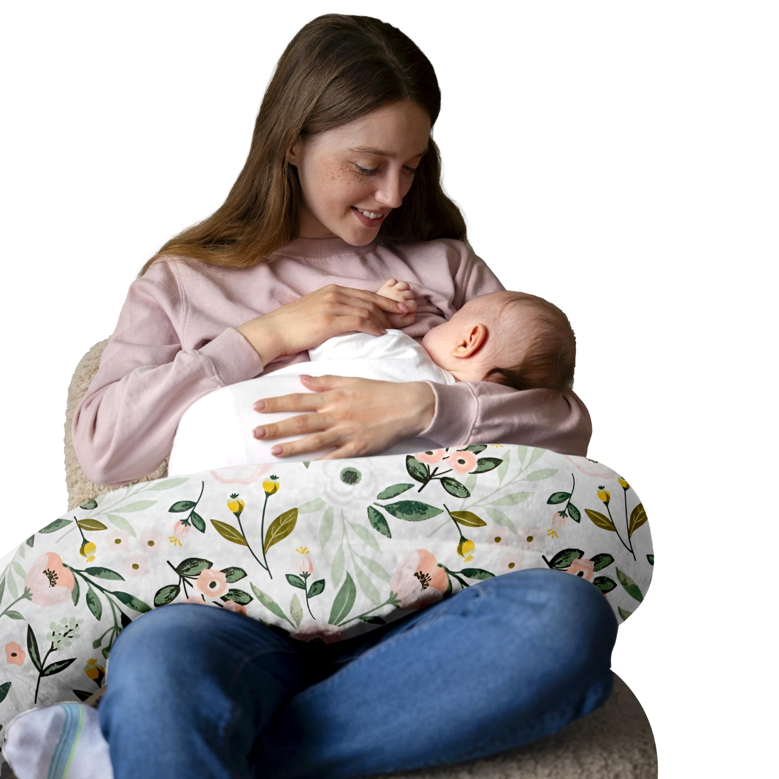 Windson Craft Baby Feeding Pillow with Detachable Cover, Safety Belt | Breastfeeding Pillow | Nursing Pillow (Pink Flower Garden)-picture-18