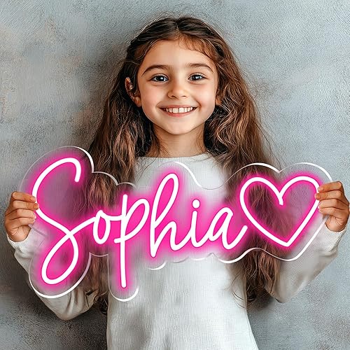 Letrero de neón personalizado, letrero LED de neón personalizado para decoración de pared, dormitorio, regalos de cumpleaños para niñas de 10 años,