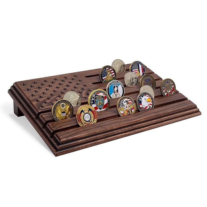 Buy TESLYAR 6 Rows Military Challenge Coins Stand Holder Display Rack