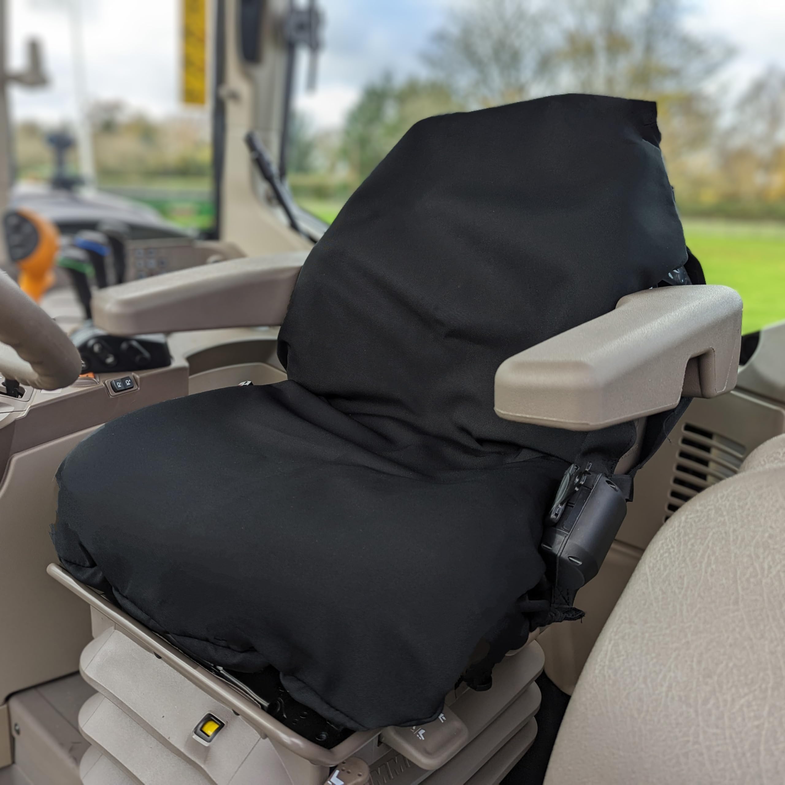 Housse de siège de tracteur | Pour tondeuse à gazon et chariot élévateur | Imperméable et robuste | Convient pour John Deere New Holland Massey Ferguson CASE Fendt JCB McCormick Claas | Protection de