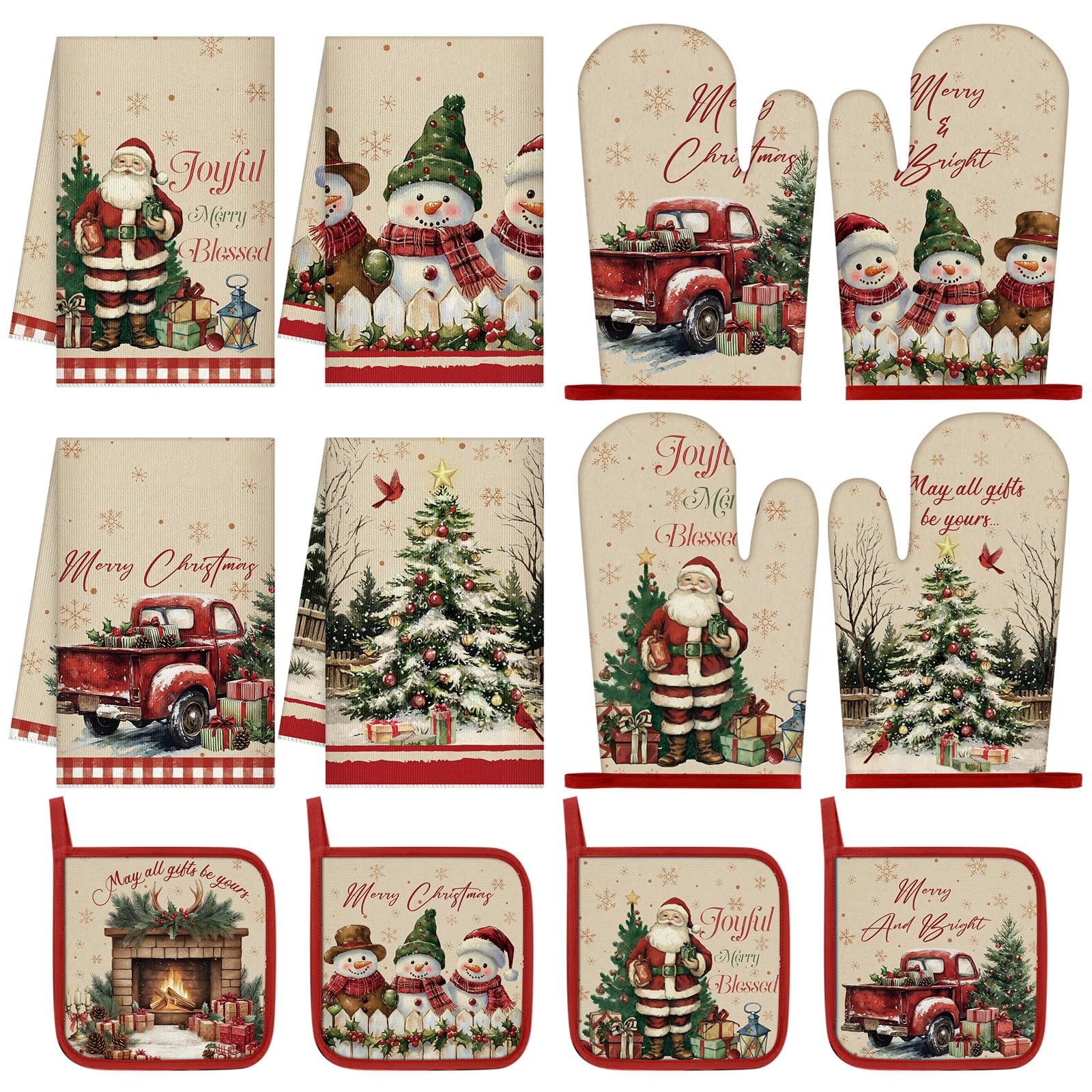 Moukeren Set di accessori da cucina natalizi, 12 pezzi