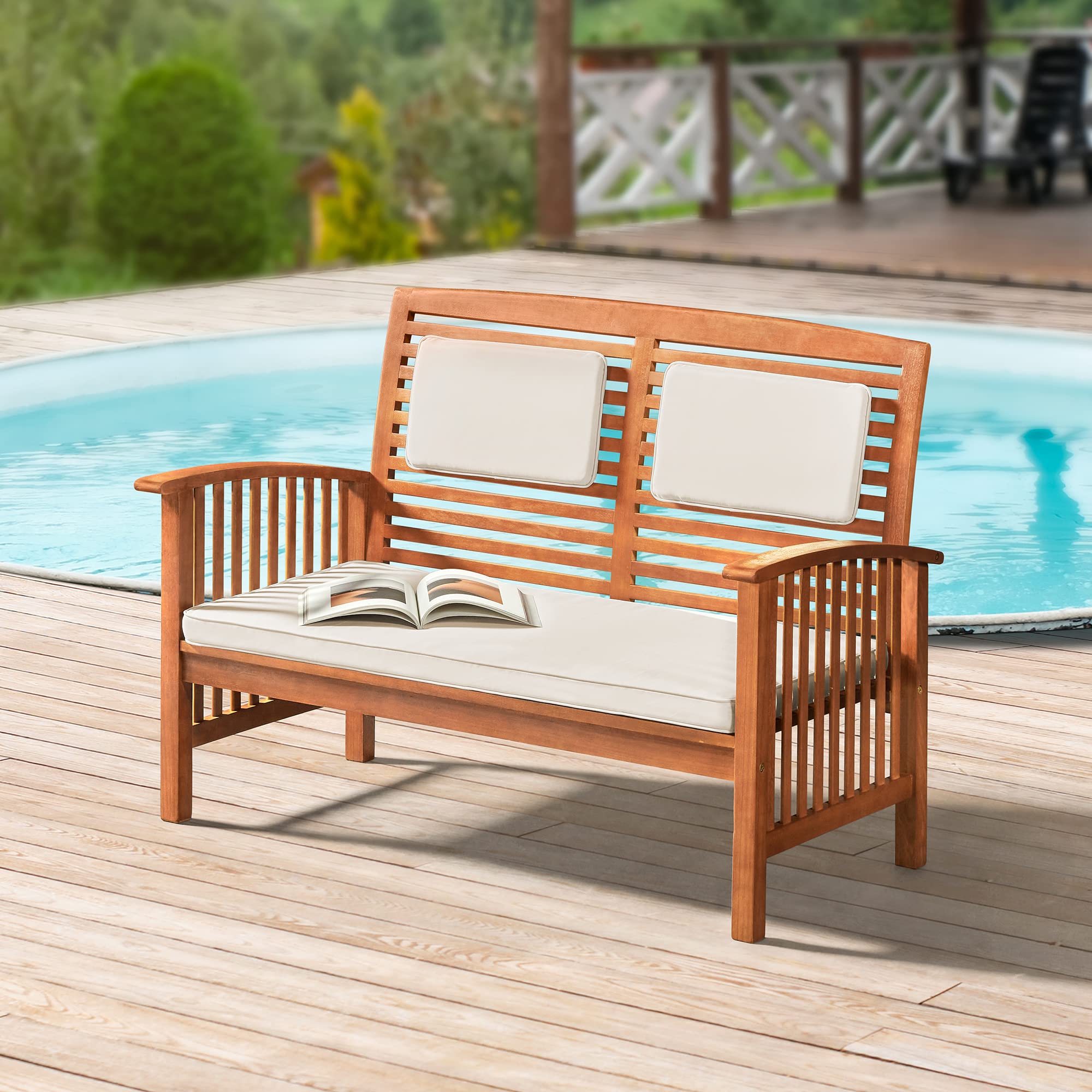 Photo 1 of ***USED***Alaterre Furniture Lyndon Outdoor Bench, Light Brown
